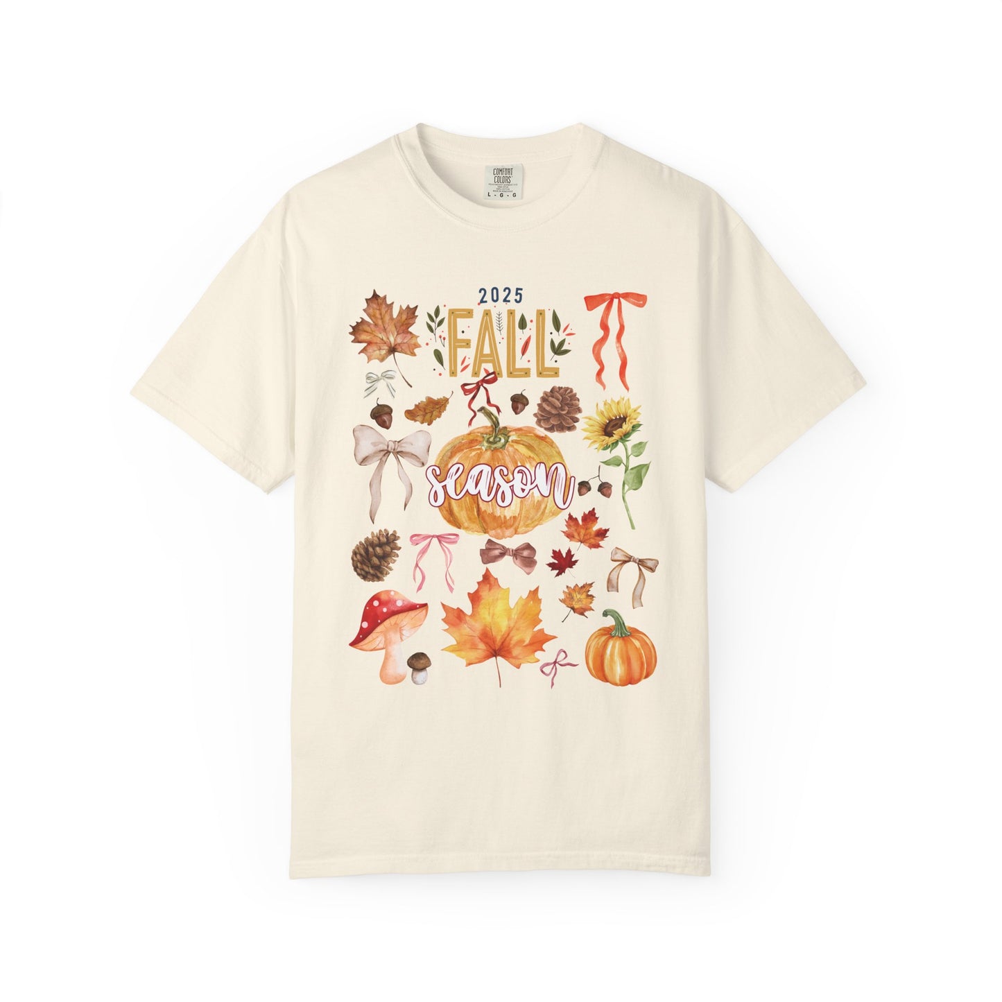 Fall Season Unisex Garment-Dyed T-Shirt, Autumn Apparel, Seasonal Fashion, Cozy Gift, Thanksgiving Tee, Pumpkin Design
