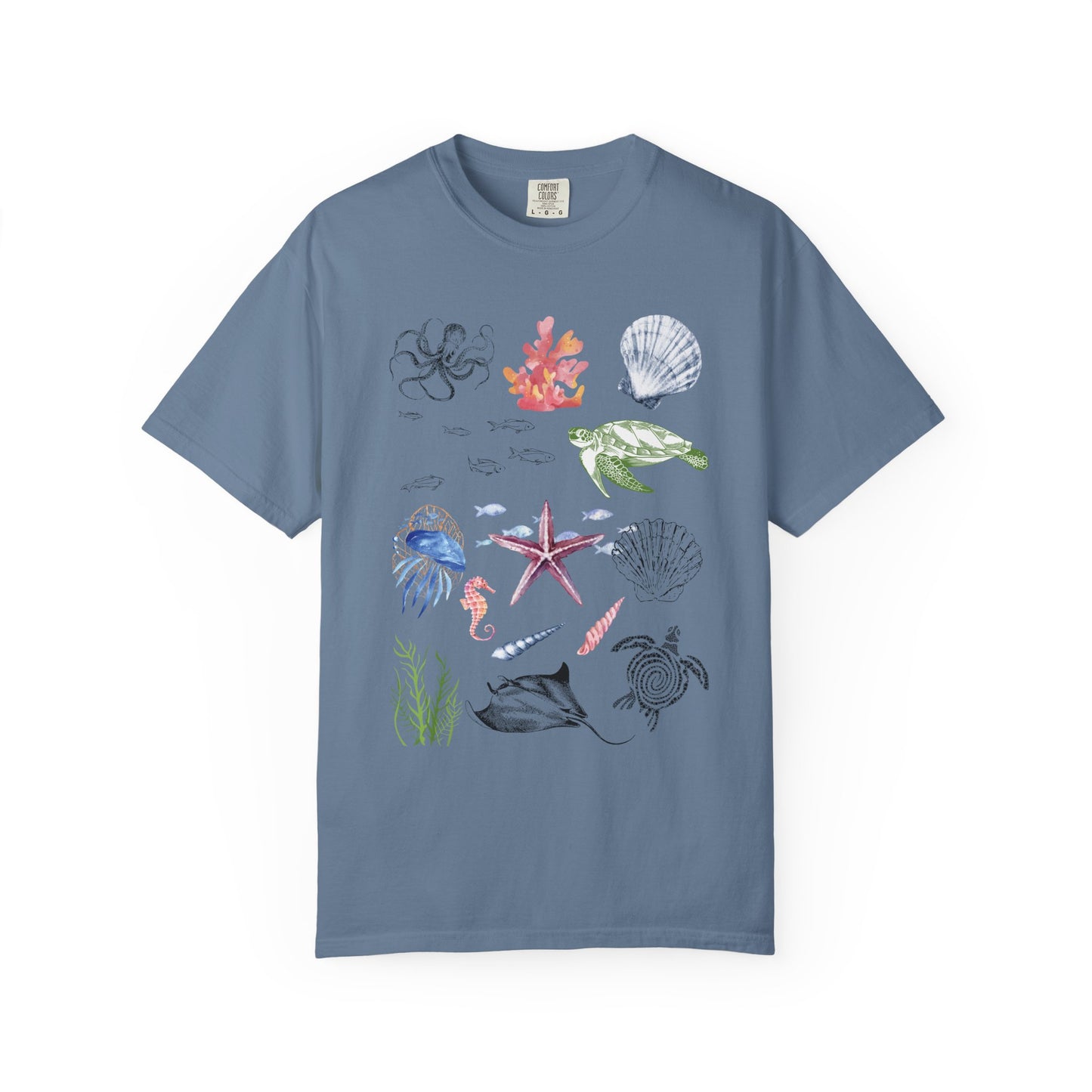 Ocean Life T-Shirt, Beach Theme Shirt, Casual Sea Creature Top, Unisex Summer Tee, Eco-Friendly Gift Idea