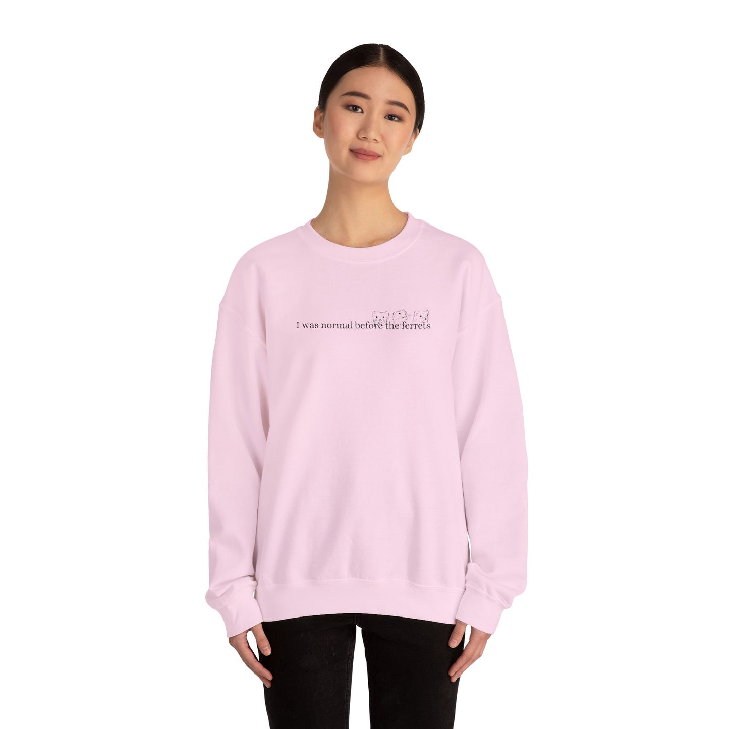 I was normal before the Ferrets embroidered sweatshirt