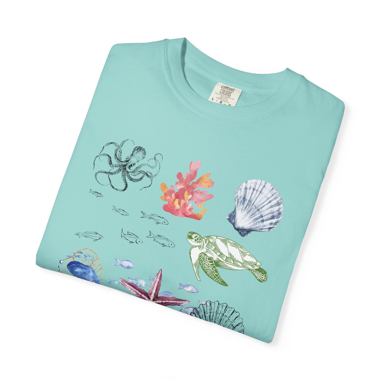 Ocean Life T-Shirt, Beach Theme Shirt, Casual Sea Creature Top, Unisex Summer Tee, Eco-Friendly Gift Idea