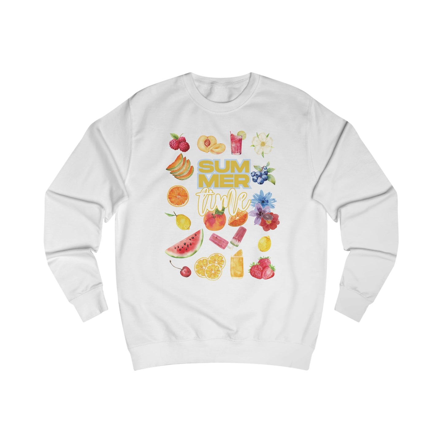 Summer Vibes Unisex Sweatshirt, Cozy Fruit Design Pullover, Perfect for Warm Days, Summer Party Gift, Trendy Fashion Statement