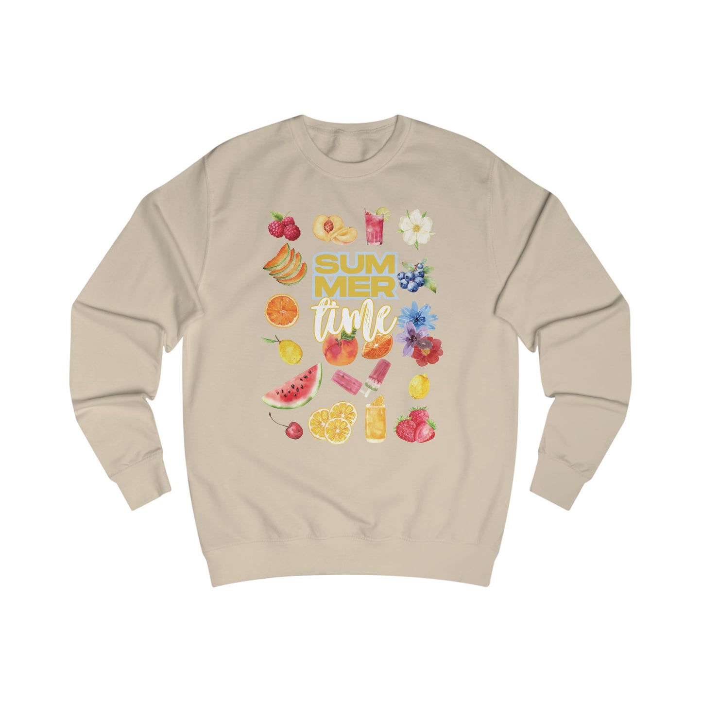 Summer Vibes Unisex Sweatshirt, Cozy Fruit Design Pullover, Perfect for Warm Days, Summer Party Gift, Trendy Fashion Statement