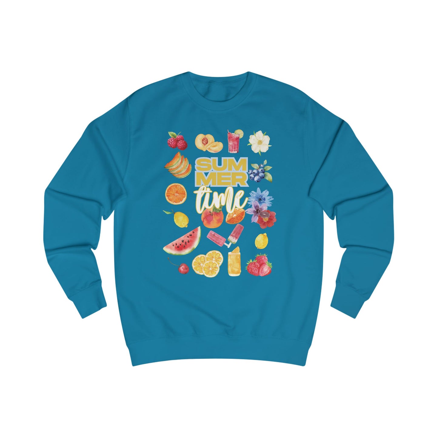 Summer Vibes Unisex Sweatshirt, Cozy Fruit Design Pullover, Perfect for Warm Days, Summer Party Gift, Trendy Fashion Statement
