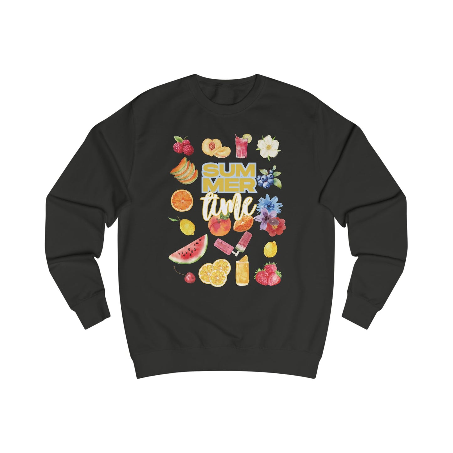 Summer Vibes Unisex Sweatshirt, Cozy Fruit Design Pullover, Perfect for Warm Days, Summer Party Gift, Trendy Fashion Statement