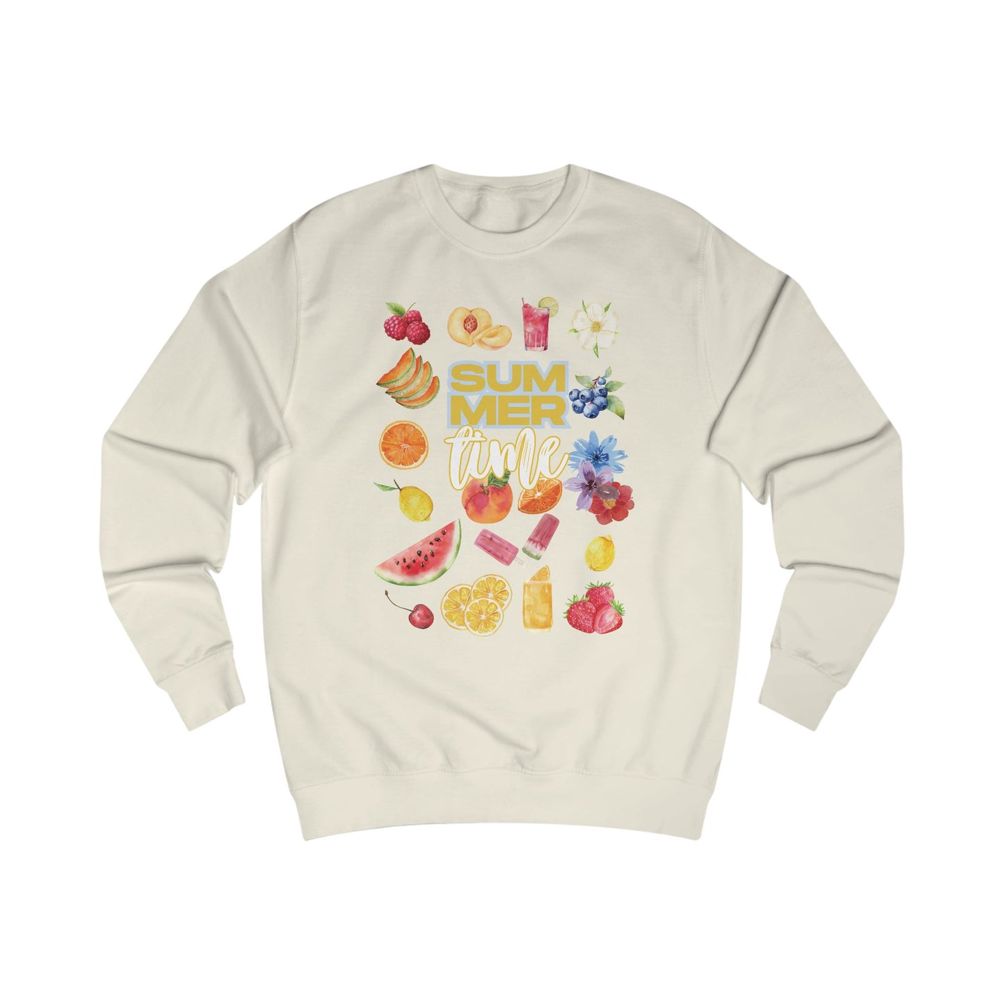 Summer Vibes Unisex Sweatshirt, Cozy Fruit Design Pullover, Perfect for Warm Days, Summer Party Gift, Trendy Fashion Statement