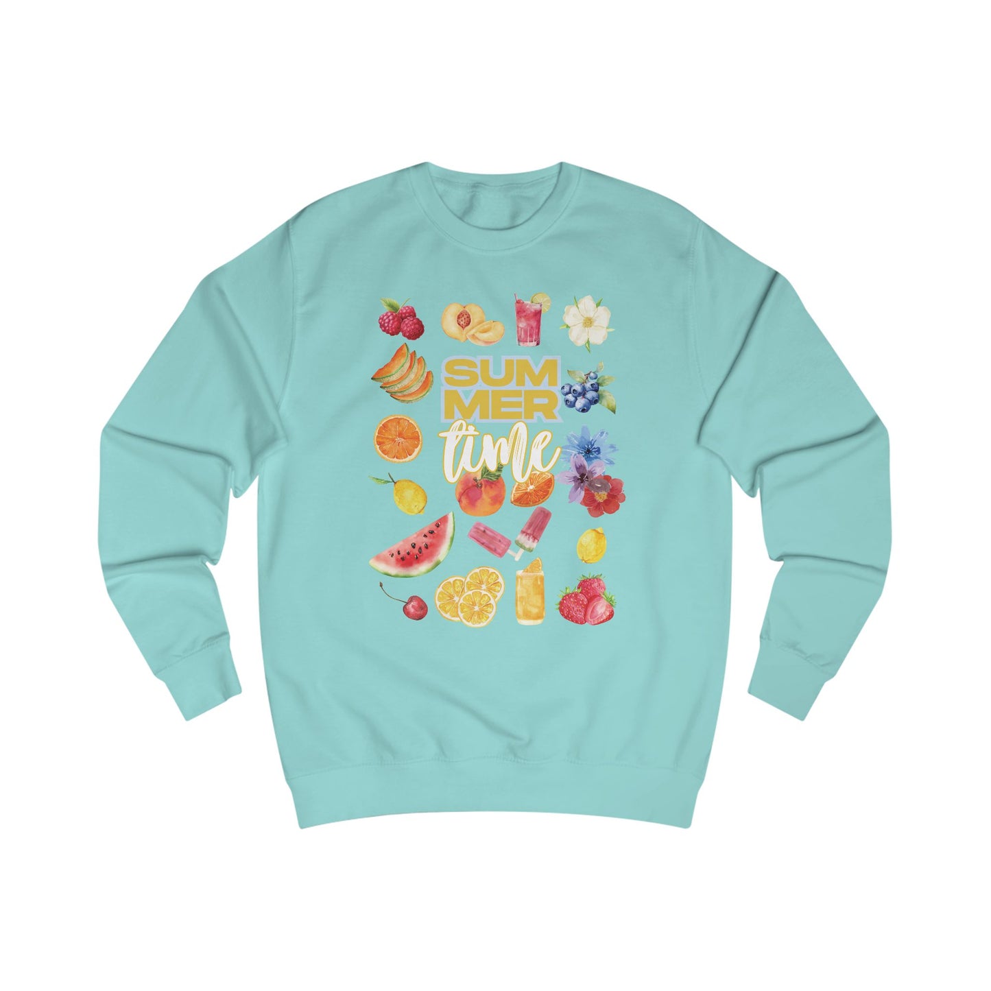 Summer Vibes Unisex Sweatshirt, Cozy Fruit Design Pullover, Perfect for Warm Days, Summer Party Gift, Trendy Fashion Statement
