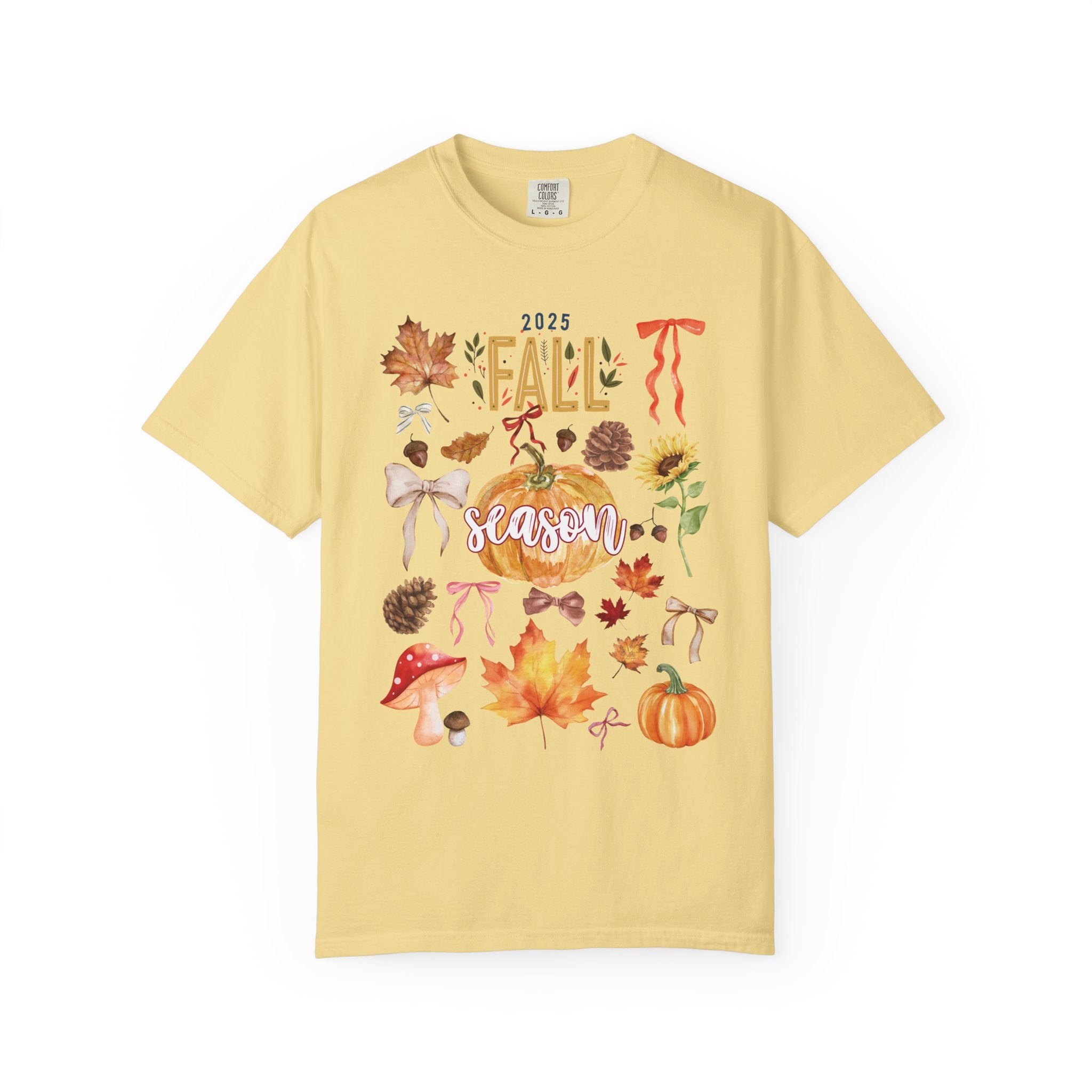 Fall Season Unisex Garment-Dyed T-Shirt, Autumn Apparel, Seasonal Fashion, Cozy Gift, Thanksgiving Tee, Pumpkin Design