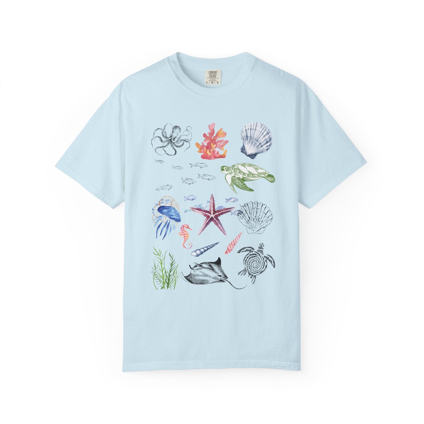 Ocean Life T-Shirt, Beach Theme Shirt, Casual Sea Creature Top, Unisex Summer Tee, Eco-Friendly Gift Idea
