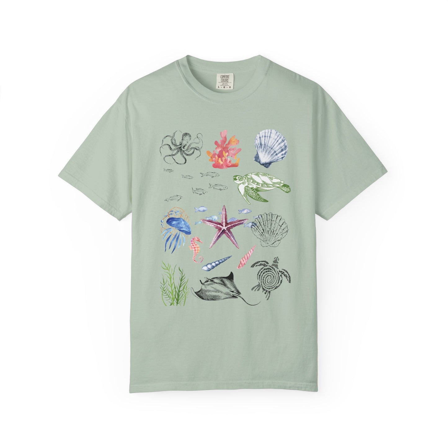 Ocean Life T-Shirt, Beach Theme Shirt, Casual Sea Creature Top, Unisex Summer Tee, Eco-Friendly Gift Idea