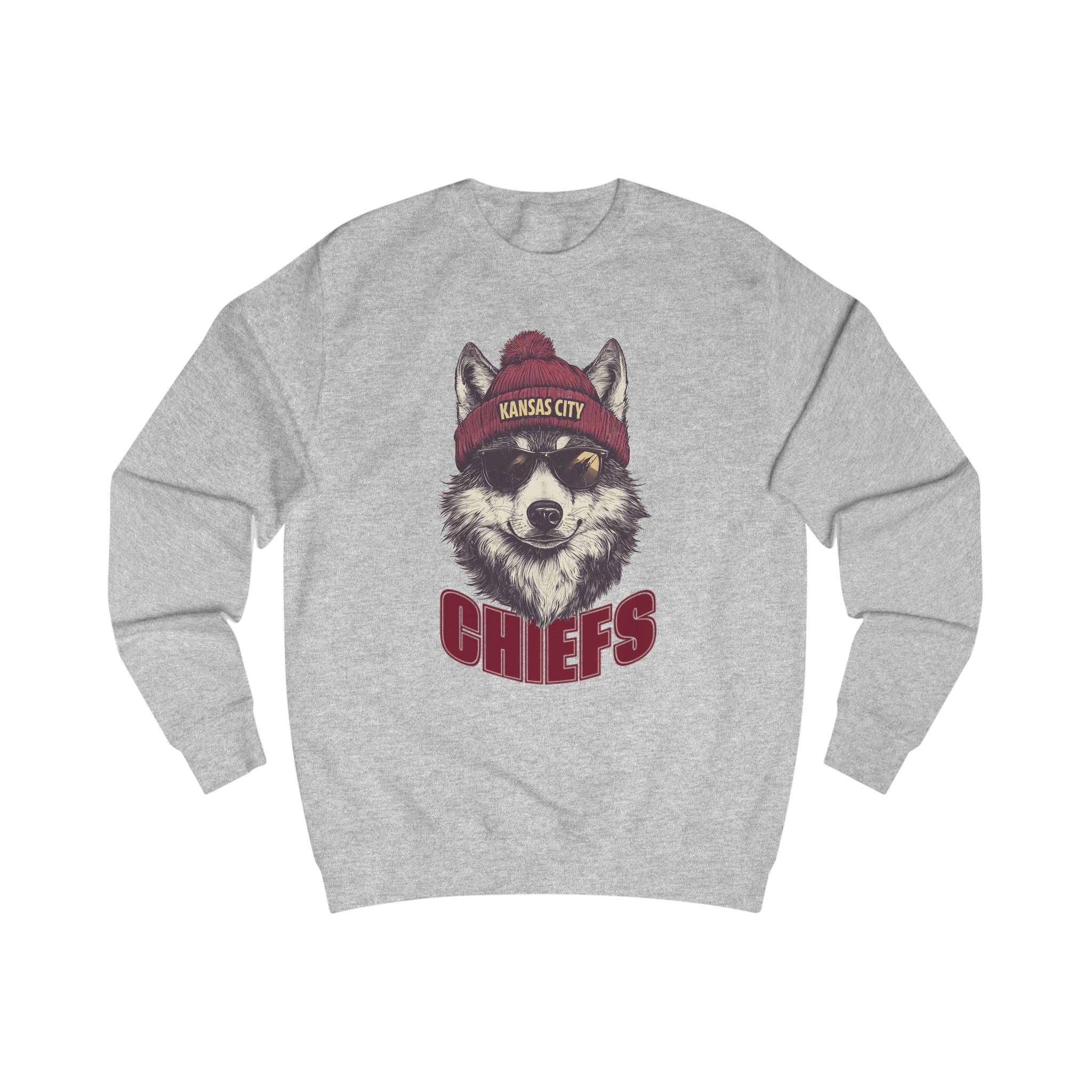 Kansas City Chiefs Wolf Spirit Animal Mascot Unisex Sweatshirt - Cozy Football Graphic Sweatshirt for Animal Lovers, Gift for Spirit Animal Lovers, Football Season Apparel, Casual Wear, Unique Gift
