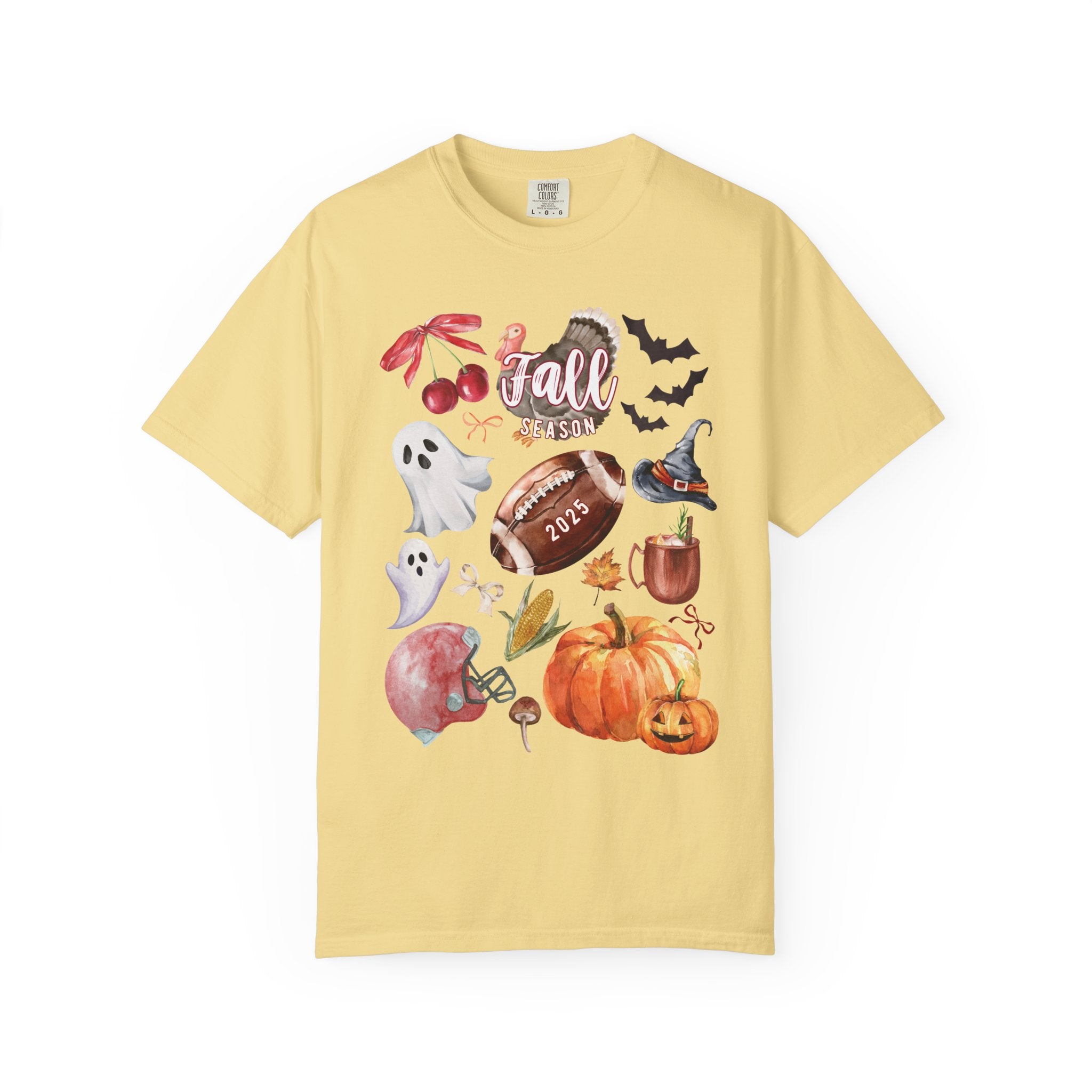 Fall-Themed Unisex Garment-Dyed T-Shirt, Autumn Tee, Halloween Shirt, Cozy Fall Apparel, Seasonal Fashion, Pumpkin Spice Tee