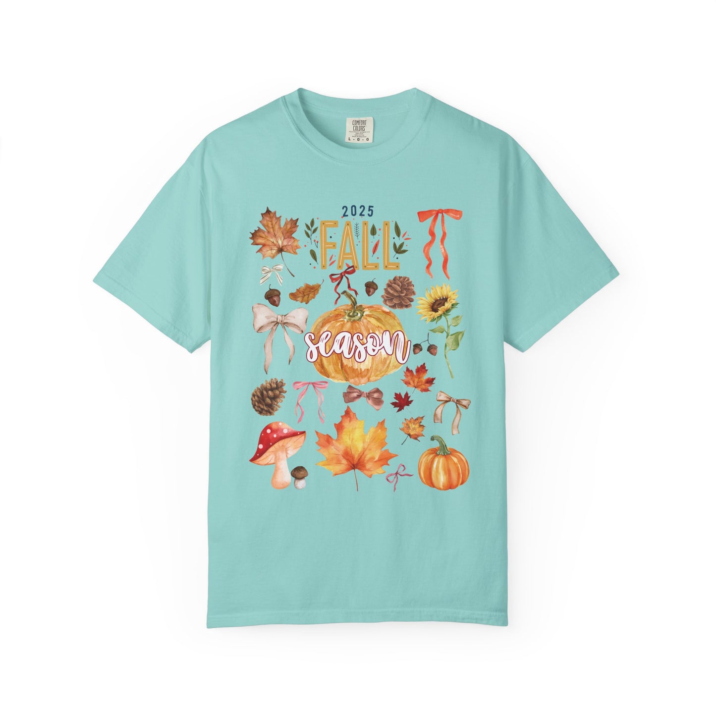 Fall Season Unisex Garment-Dyed T-Shirt, Autumn Apparel, Seasonal Fashion, Cozy Gift, Thanksgiving Tee, Pumpkin Design