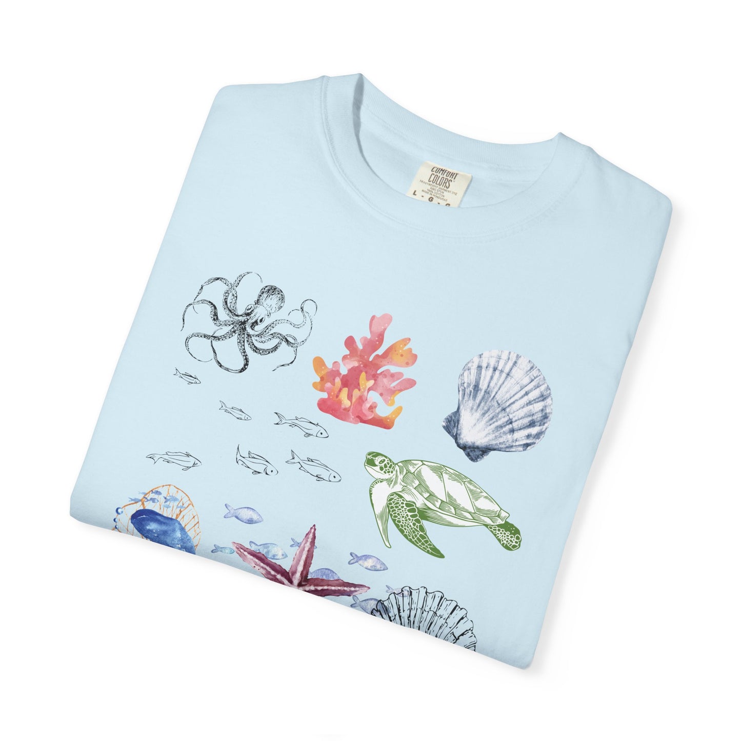 Ocean Life T-Shirt, Beach Theme Shirt, Casual Sea Creature Top, Unisex Summer Tee, Eco-Friendly Gift Idea