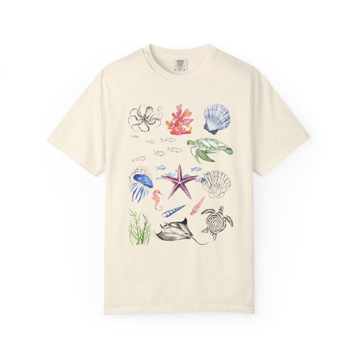 Ocean Life T-Shirt, Beach Theme Shirt, Casual Sea Creature Top, Unisex Summer Tee, Eco-Friendly Gift Idea