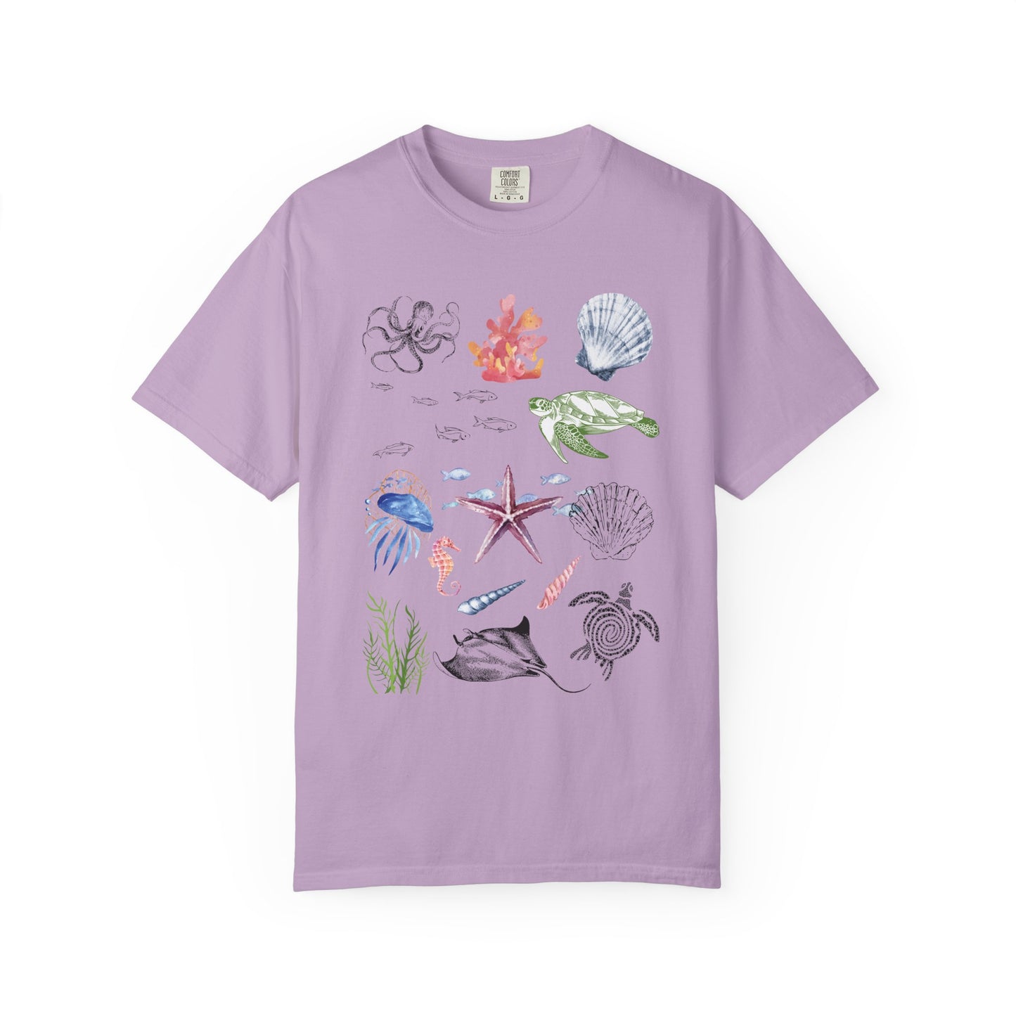 Ocean Life T-Shirt, Beach Theme Shirt, Casual Sea Creature Top, Unisex Summer Tee, Eco-Friendly Gift Idea