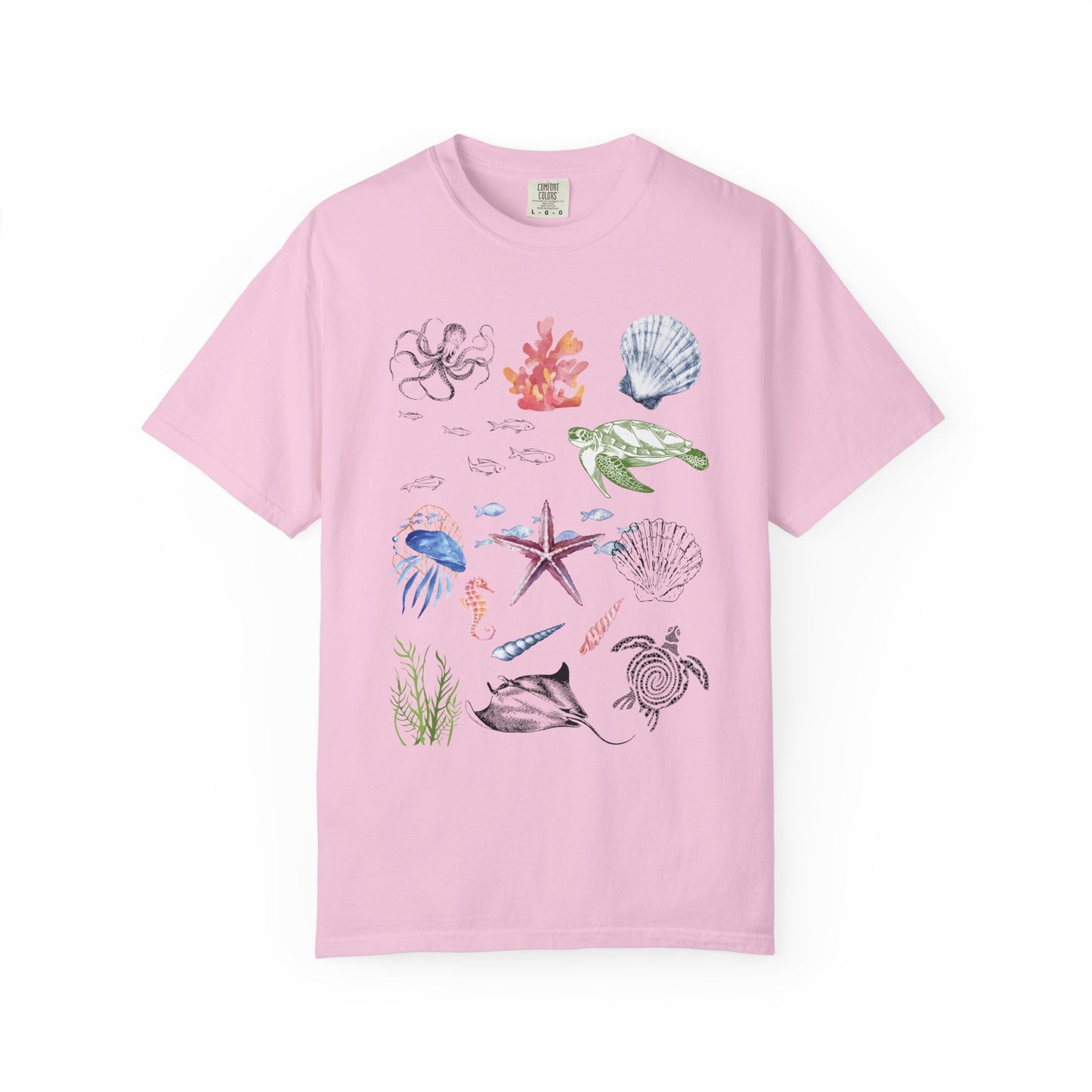 Ocean Life T-Shirt, Beach Theme Shirt, Casual Sea Creature Top, Unisex Summer Tee, Eco-Friendly Gift Idea