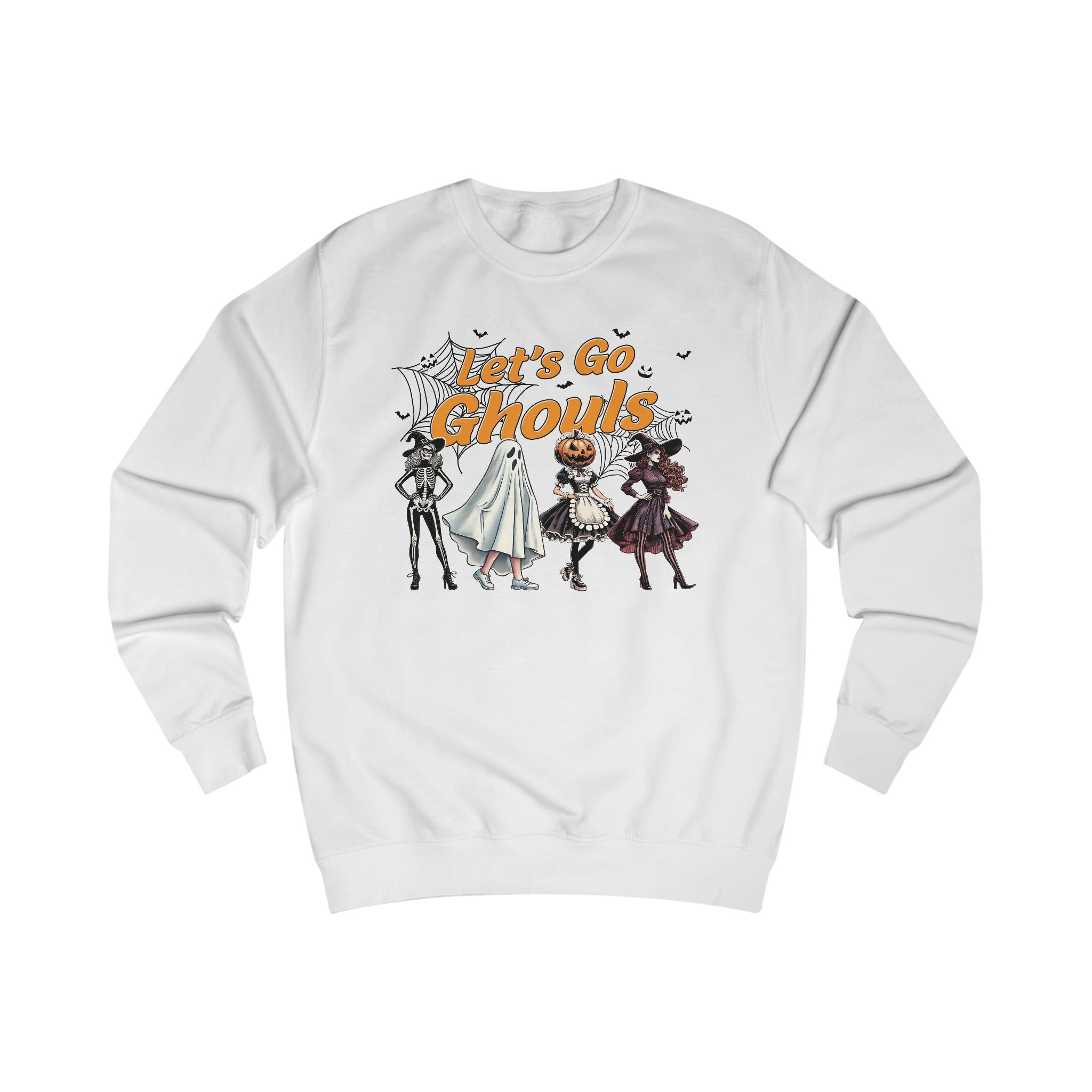 Halloween Unisex Sweatshirt - "Let's Go, Ghouls!" Cozy Casual Wear for Fall Parties, Trick-or-Treating, Spooky Season