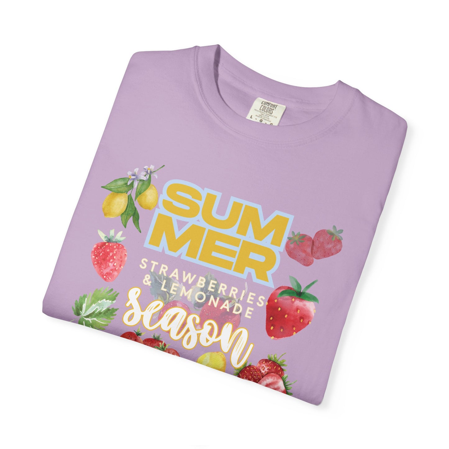 Strawberry Lemonade Shirt, Summer Fruit T-Shirt | Unisex Garment-Dyed Tee, Summer Vibes, Gift for Foodies, Casual Wear