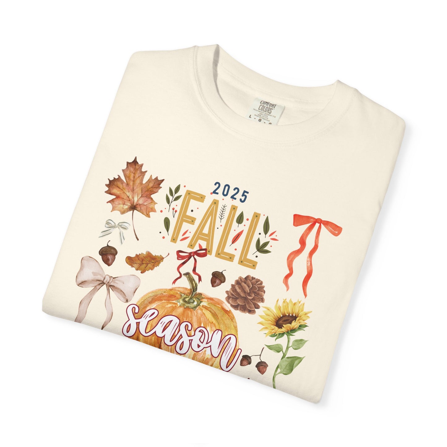 Fall Season Unisex Garment-Dyed T-Shirt, Autumn Apparel, Seasonal Fashion, Cozy Gift, Thanksgiving Tee, Pumpkin Design