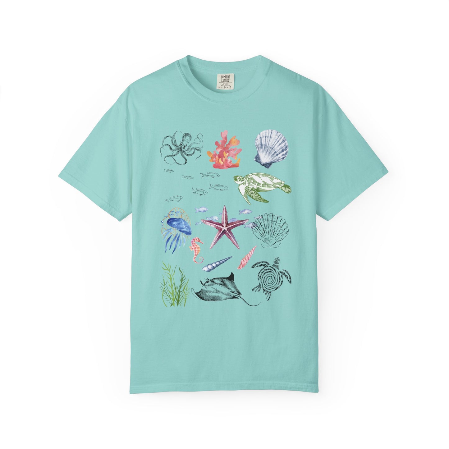 Ocean Life T-Shirt, Beach Theme Shirt, Casual Sea Creature Top, Unisex Summer Tee, Eco-Friendly Gift Idea