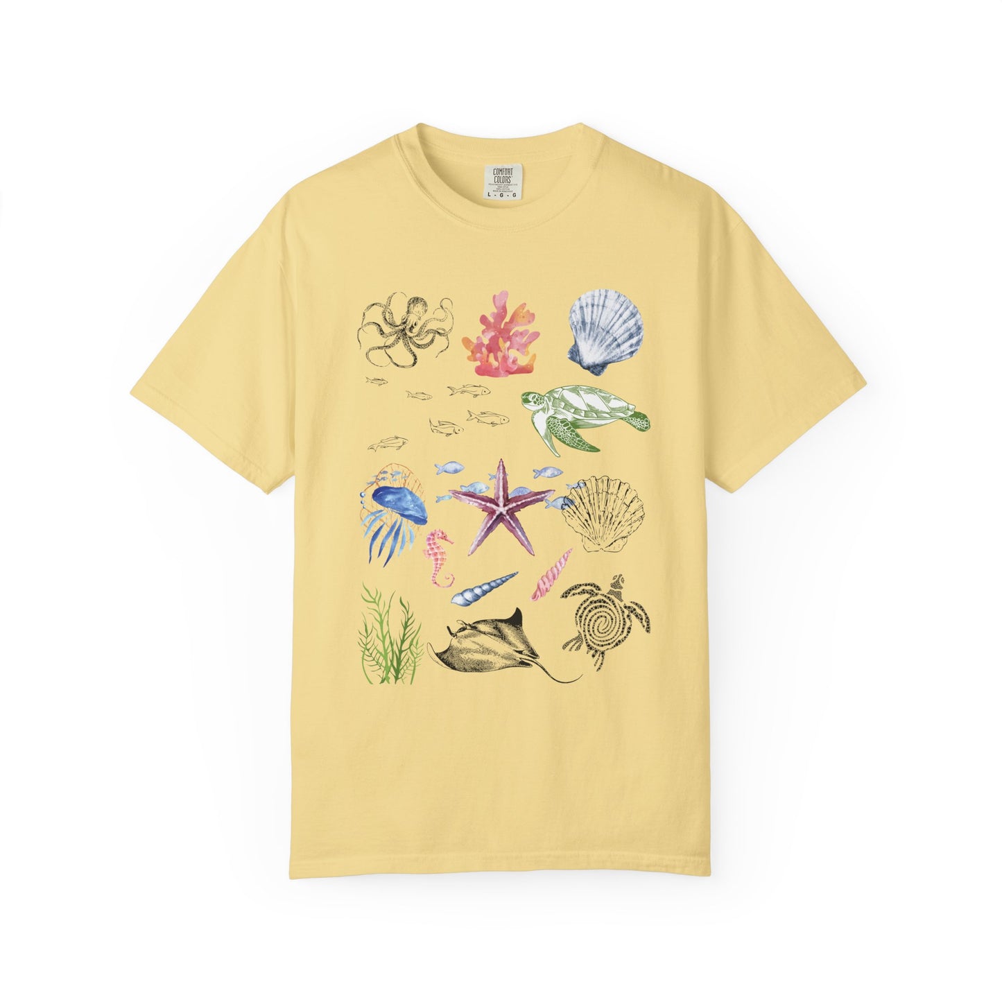 Ocean Life T-Shirt, Beach Theme Shirt, Casual Sea Creature Top, Unisex Summer Tee, Eco-Friendly Gift Idea