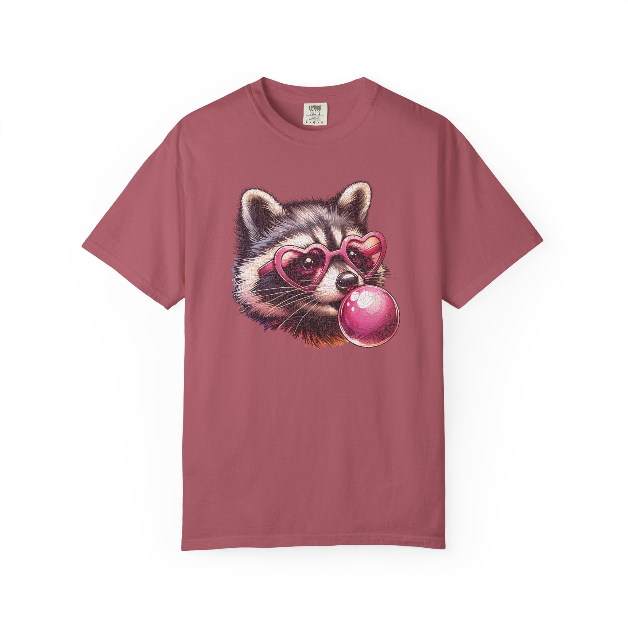 Cute Bubblegum Raccoon with Heart Sunglasses T-shirt