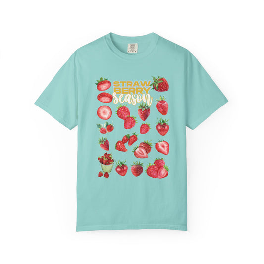 Strawberry Season T-Shirt, Summer Tee, Fruit Lover Gift, Unisex Casual Wear, Fun Graphic Shirt, Cute Outfit Idea