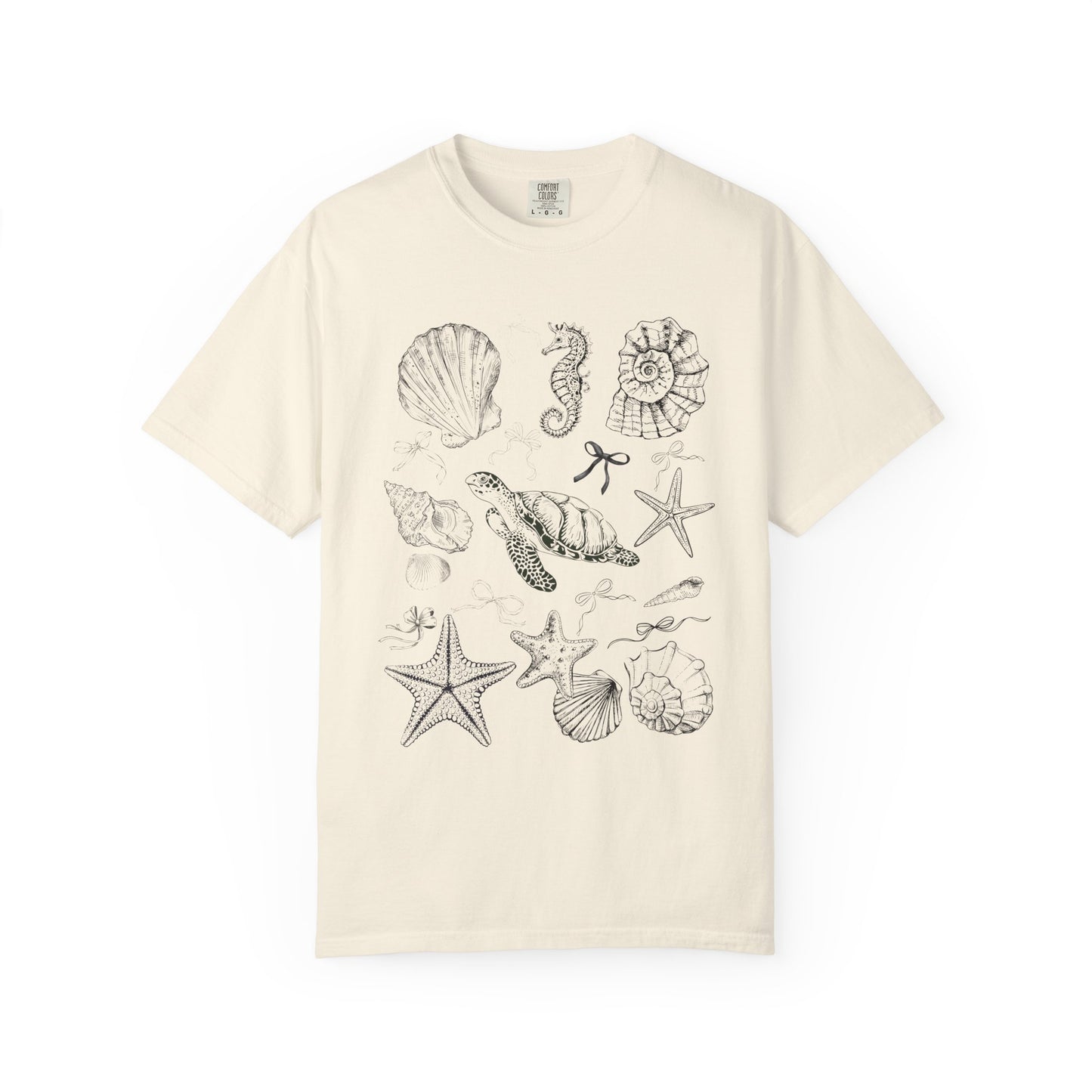 Beach Seashell Graphic T-shirt, Unisex Summer Tee, Ocean Vibes Shirt, Seashell Lover Gift, Casual Beachwear, Sea Life T-Shirt
