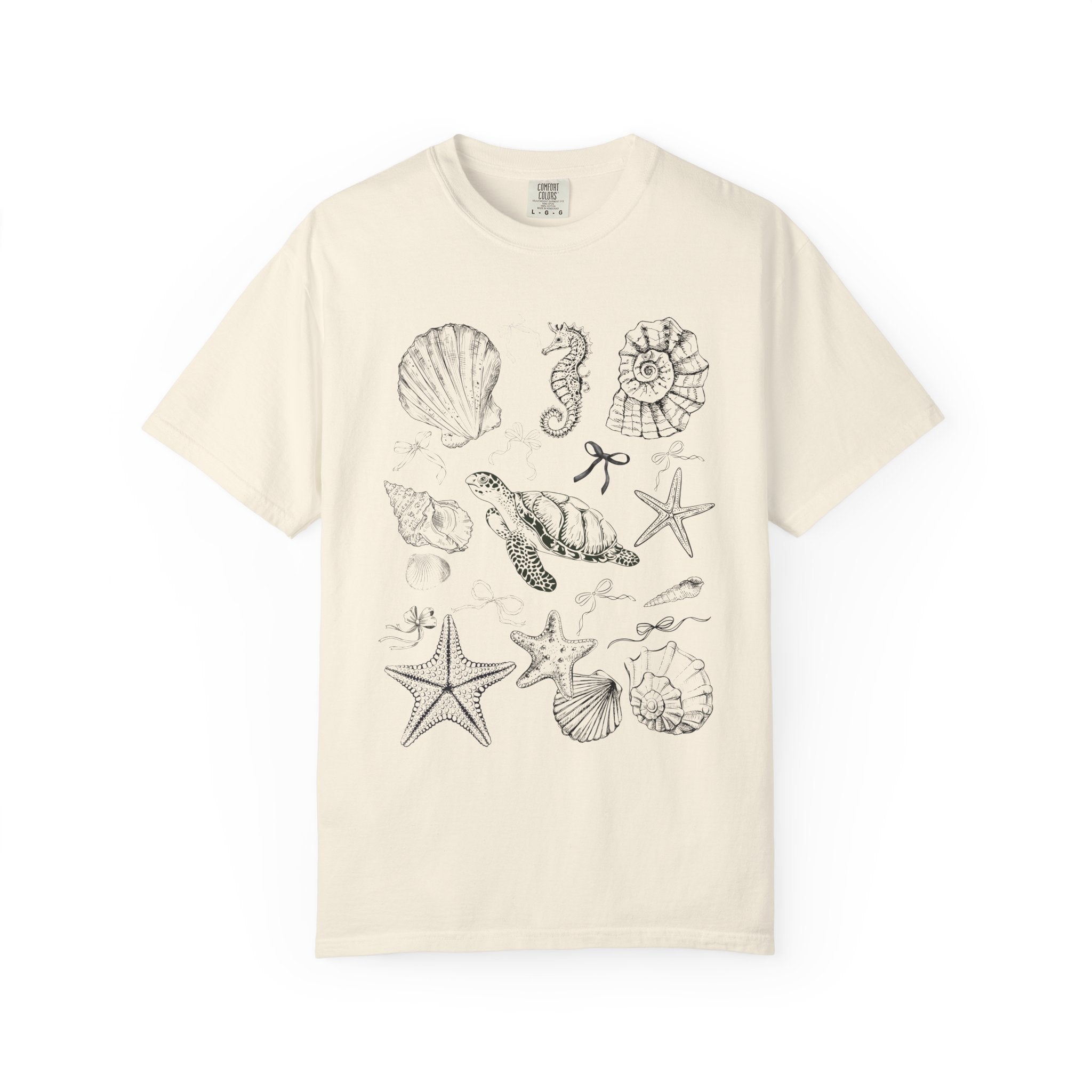 Beach Seashell Graphic T-shirt, Unisex Summer Tee, Ocean Vibes Shirt, Seashell Lover Gift, Casual Beachwear, Sea Life T-Shirt