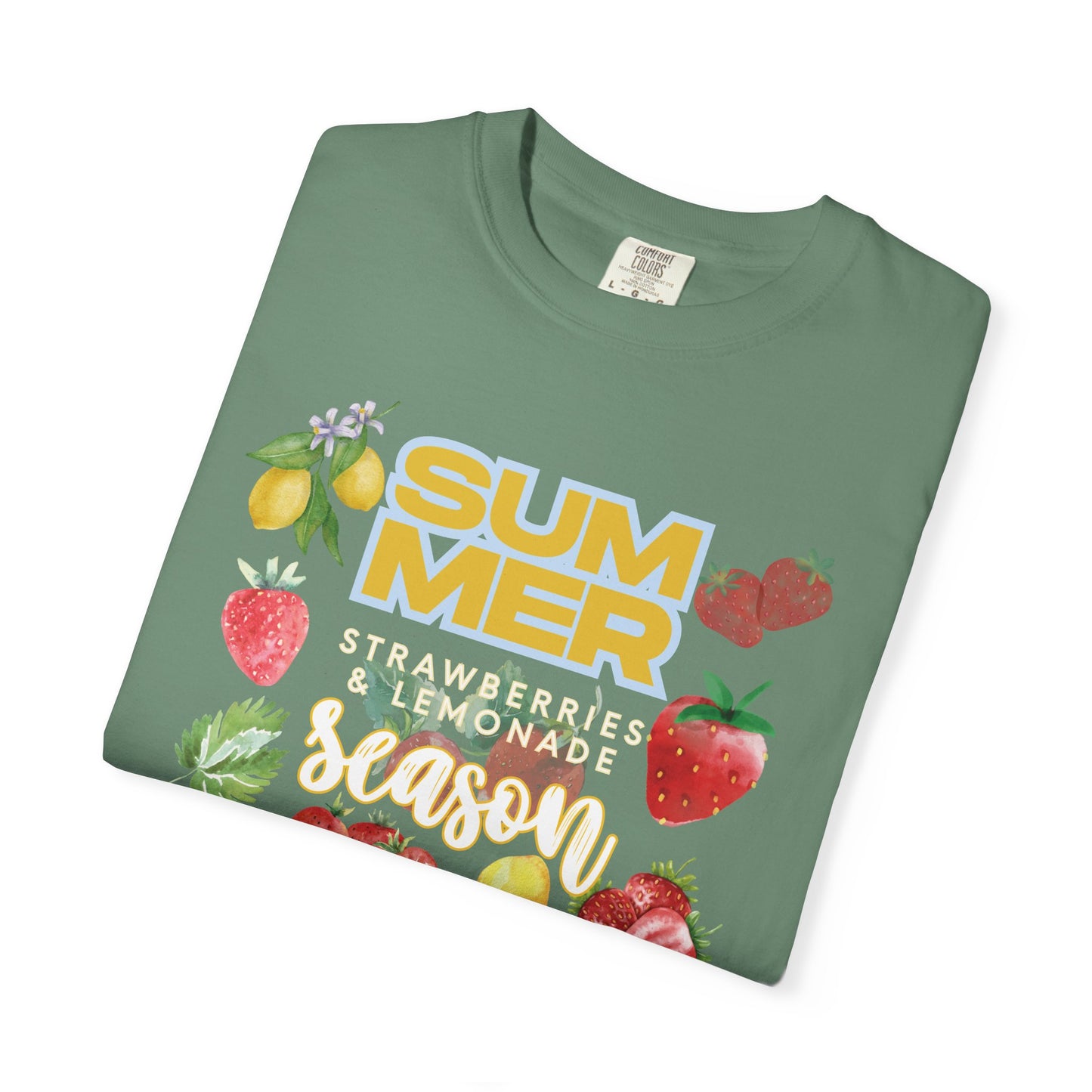 Strawberry Lemonade Shirt, Summer Fruit T-Shirt | Unisex Garment-Dyed Tee,  Summer Vibes, Gift for Foodies, Casual Wear