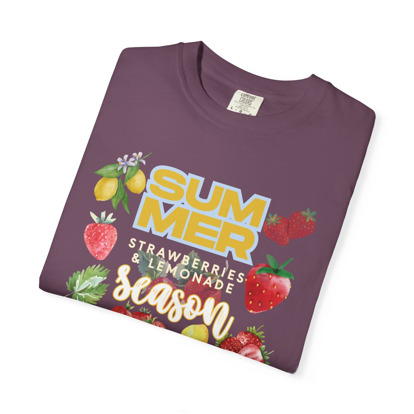 Strawberry Lemonade Shirt, Summer Fruit T-Shirt | Unisex Garment-Dyed Tee,  Summer Vibes, Gift for Foodies, Casual Wear