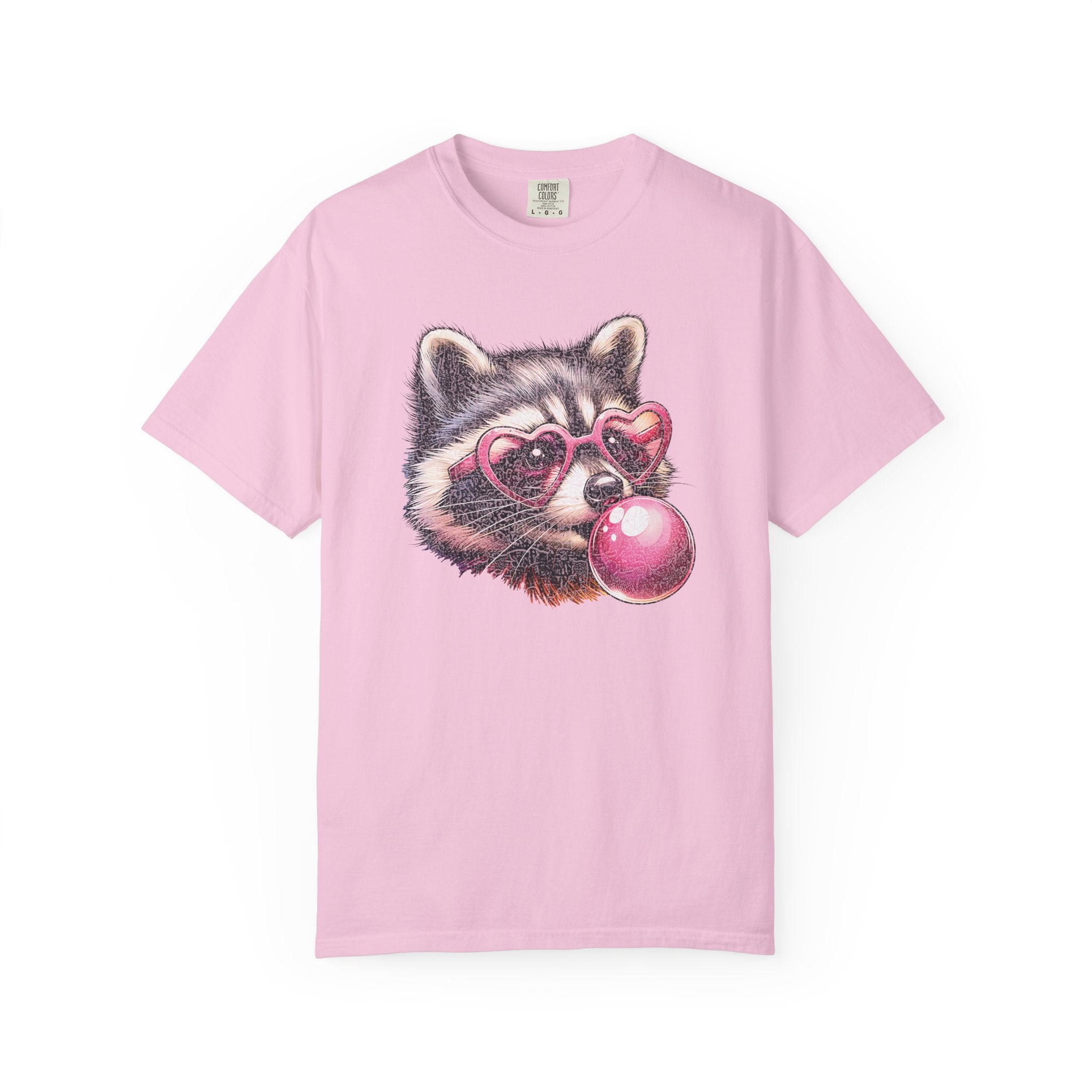 Cute Bubblegum Raccoon with Heart Sunglasses T-shirt