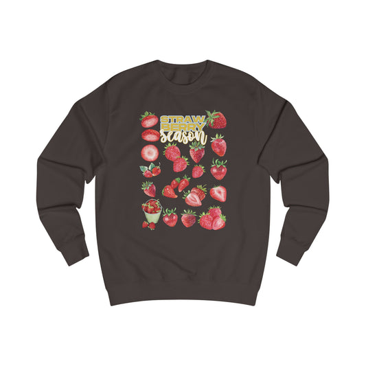 Strawberry Season Unisex Sweatshirt, Cozy Fruit Design Top, Spring Fashion, Gift for Food Lovers, Strawberry Lover Sweatshirt
