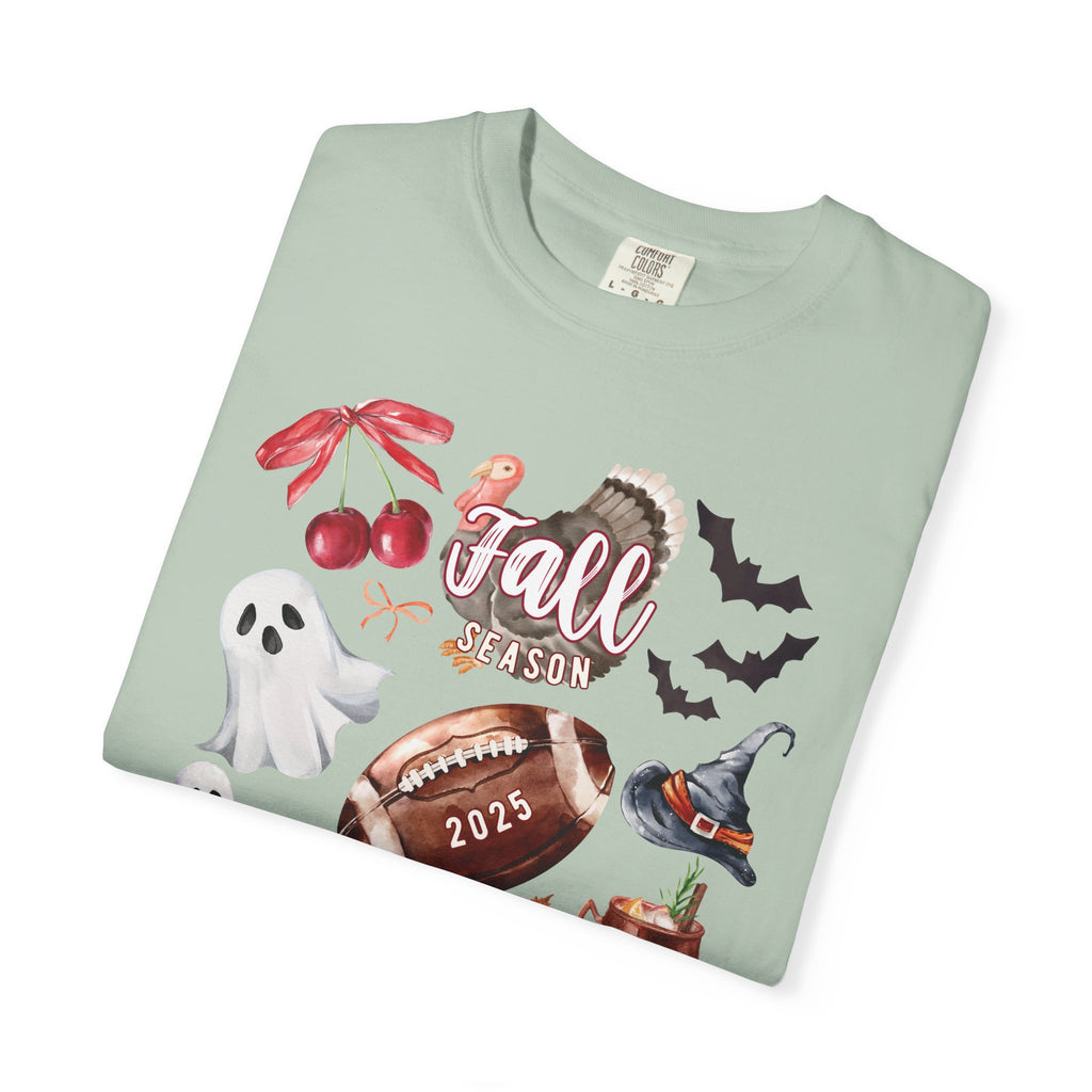 Fall-Themed Unisex Garment-Dyed T-Shirt, Autumn Tee, Halloween Shirt, Cozy Fall Apparel, Seasonal Fashion, Pumpkin Spice Tee