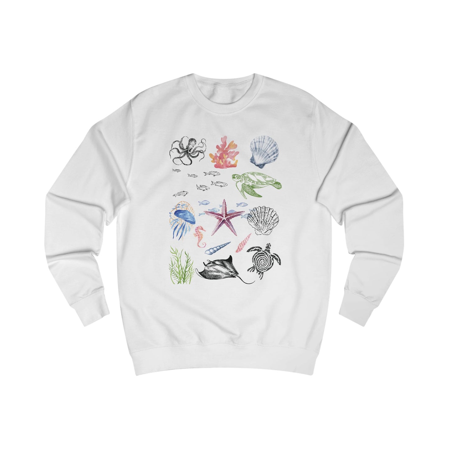 Ocean-Inspired Unisex Sweatshirt, Beach Lover Gift, Casual Wear, Nature Art Apparel, Nautical Sweatshirt