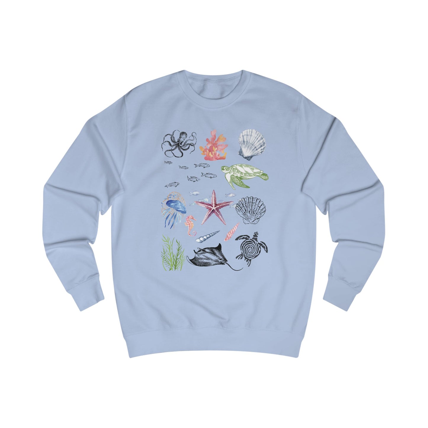 Ocean-Inspired Unisex Sweatshirt, Beach Lover Gift, Casual Wear, Nature Art Apparel, Nautical Sweatshirt