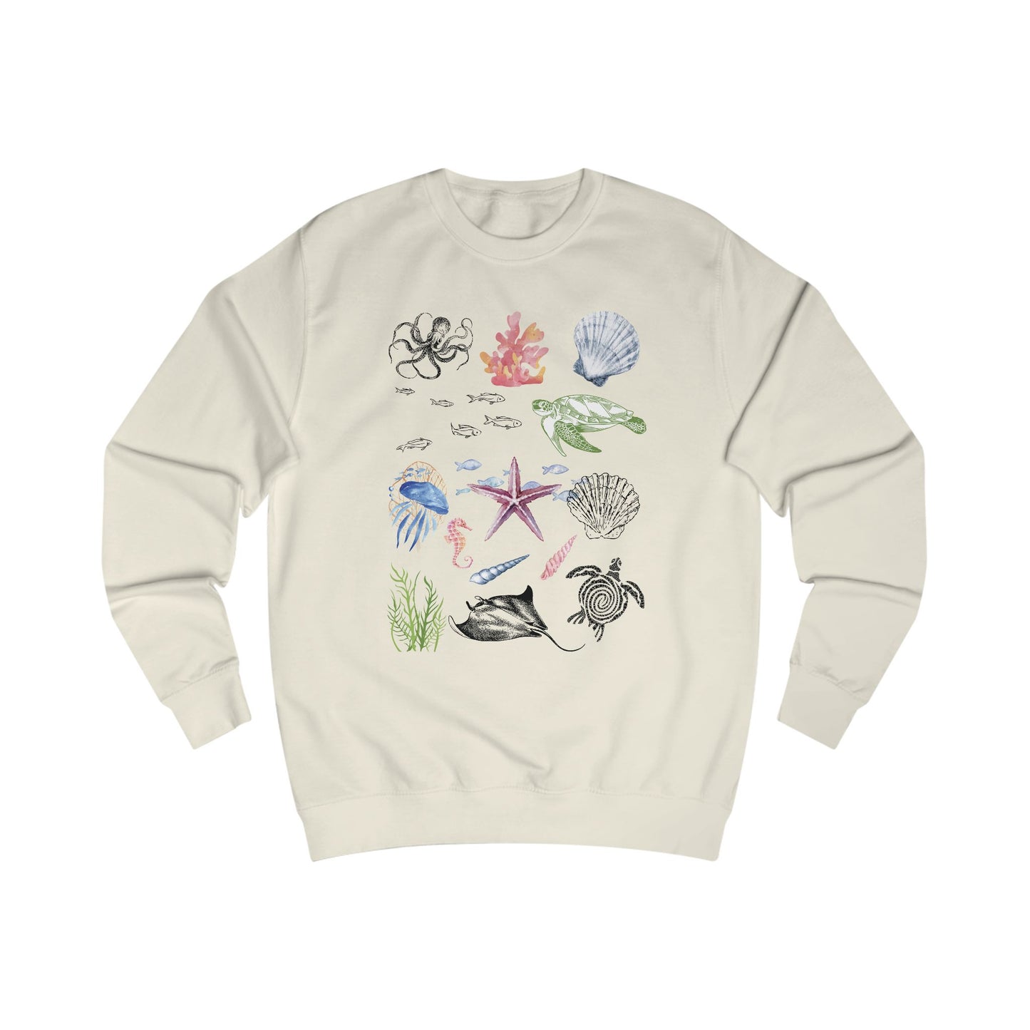 Ocean-Inspired Unisex Sweatshirt, Beach Lover Gift, Casual Wear, Nature Art Apparel, Nautical Sweatshirt