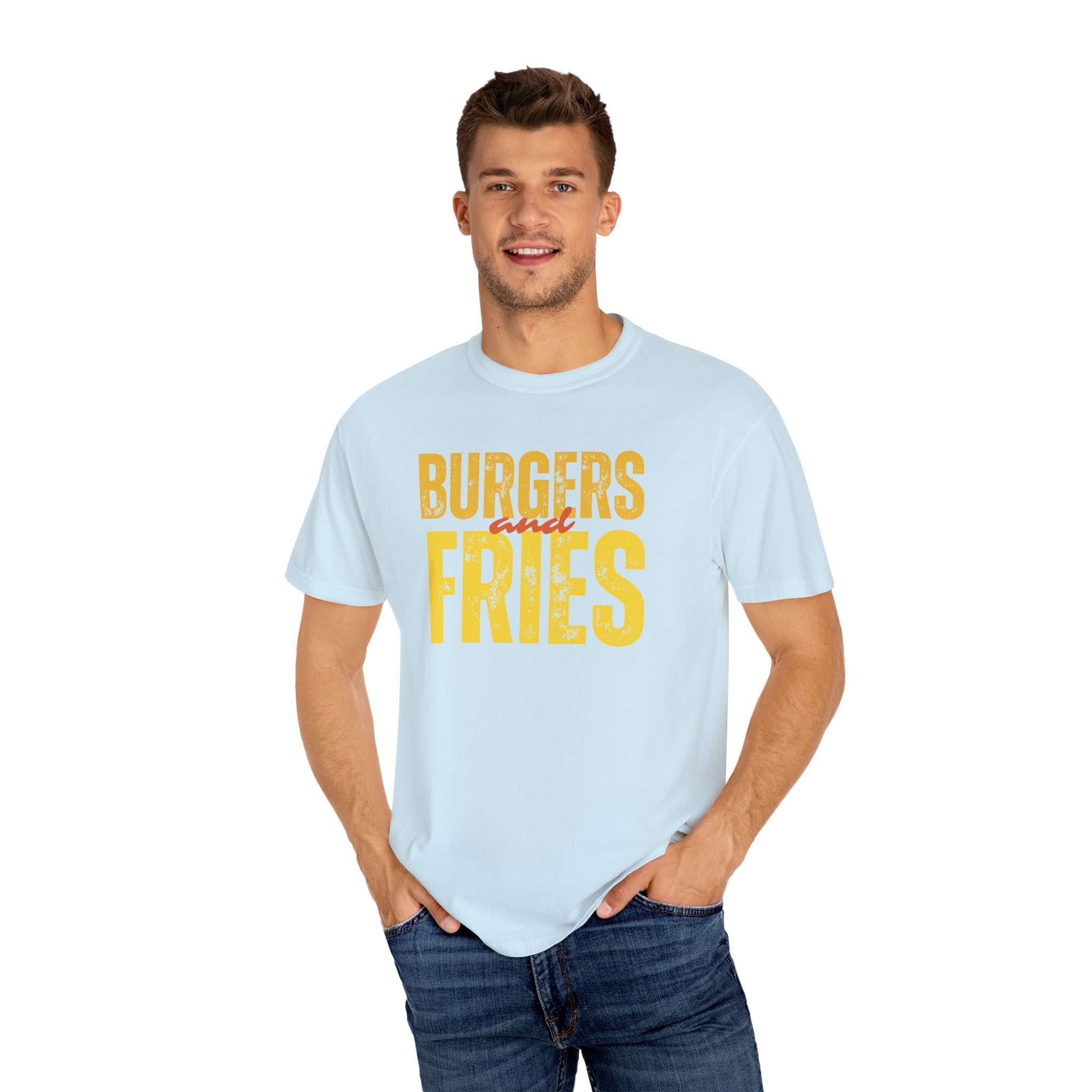 Burgers & Fries T-Shirt, Casual Foodie Tee, Unisex Summer Shirt, Gift for Food Lovers, Fast Food Apparel