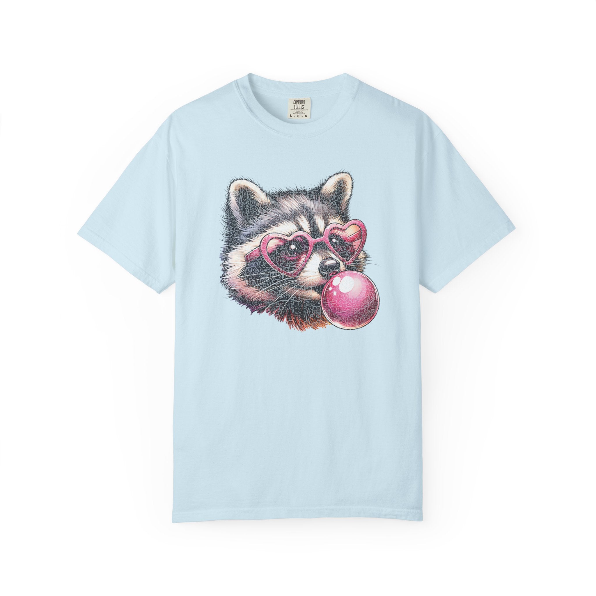Cute Bubblegum Raccoon with Heart Sunglasses T-shirt