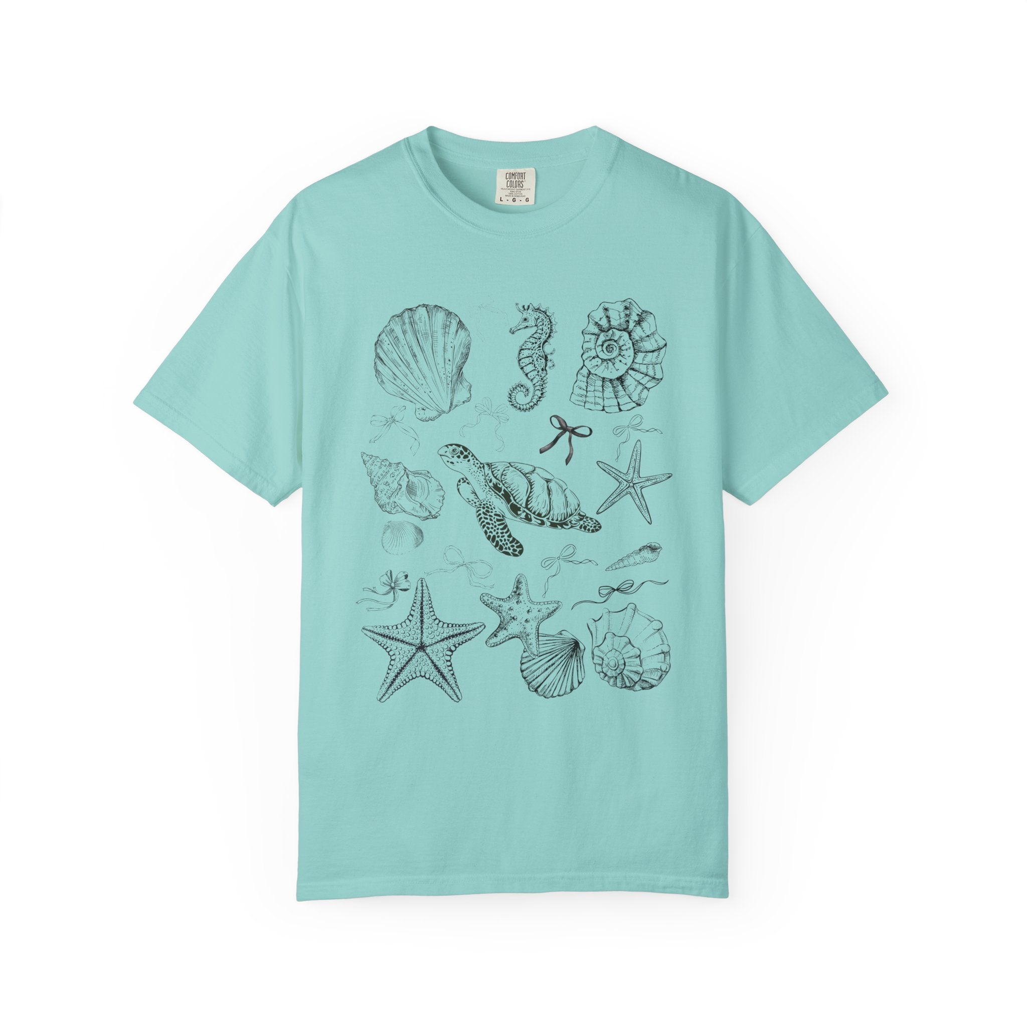 Beach Seashell Graphic T-shirt, Unisex Summer Tee, Ocean Vibes Shirt, Seashell Lover Gift, Casual Beachwear, Sea Life T-Shirt