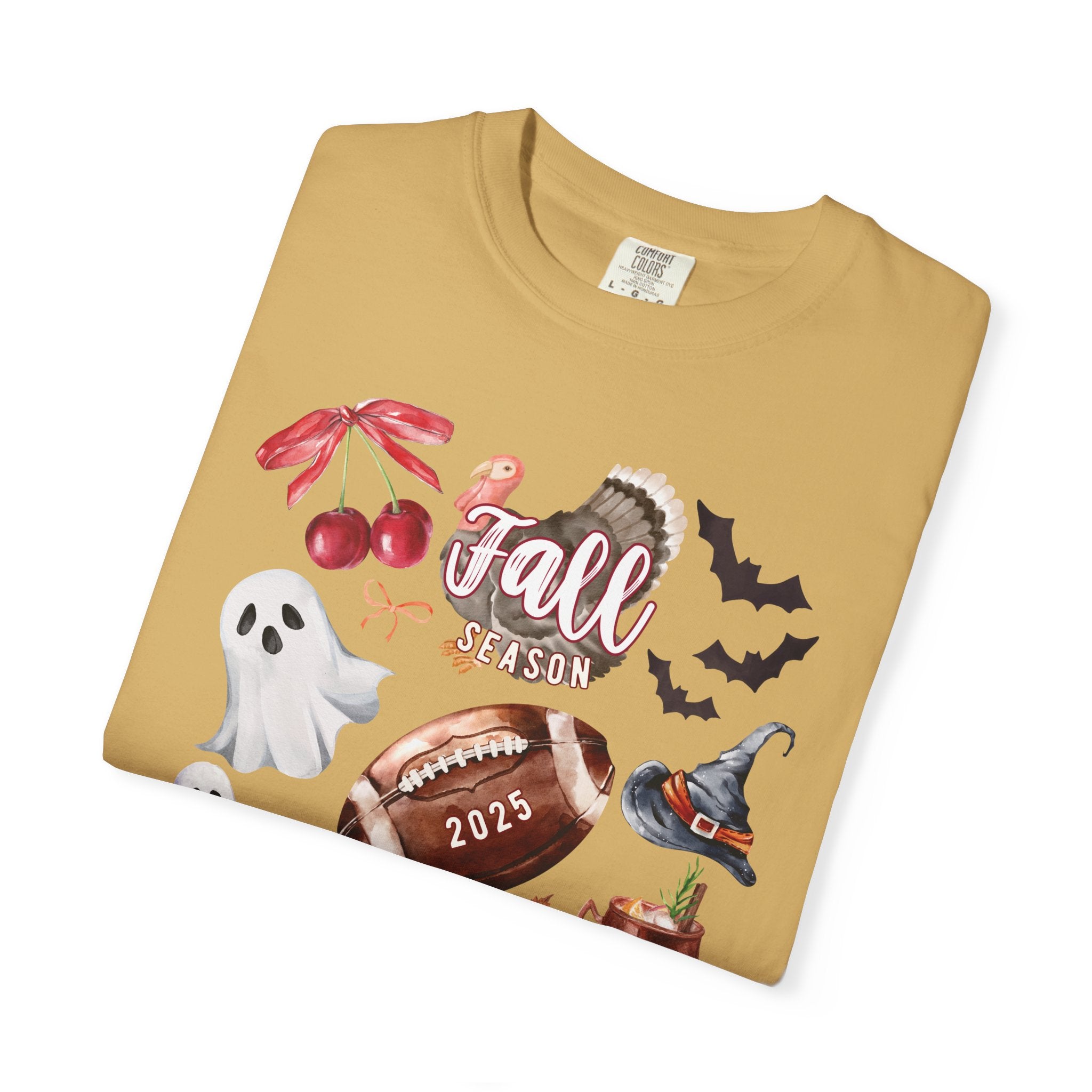 Fall-Themed Unisex Garment-Dyed T-Shirt, Autumn Tee, Halloween Shirt, Cozy Fall Apparel, Seasonal Fashion, Pumpkin Spice Tee