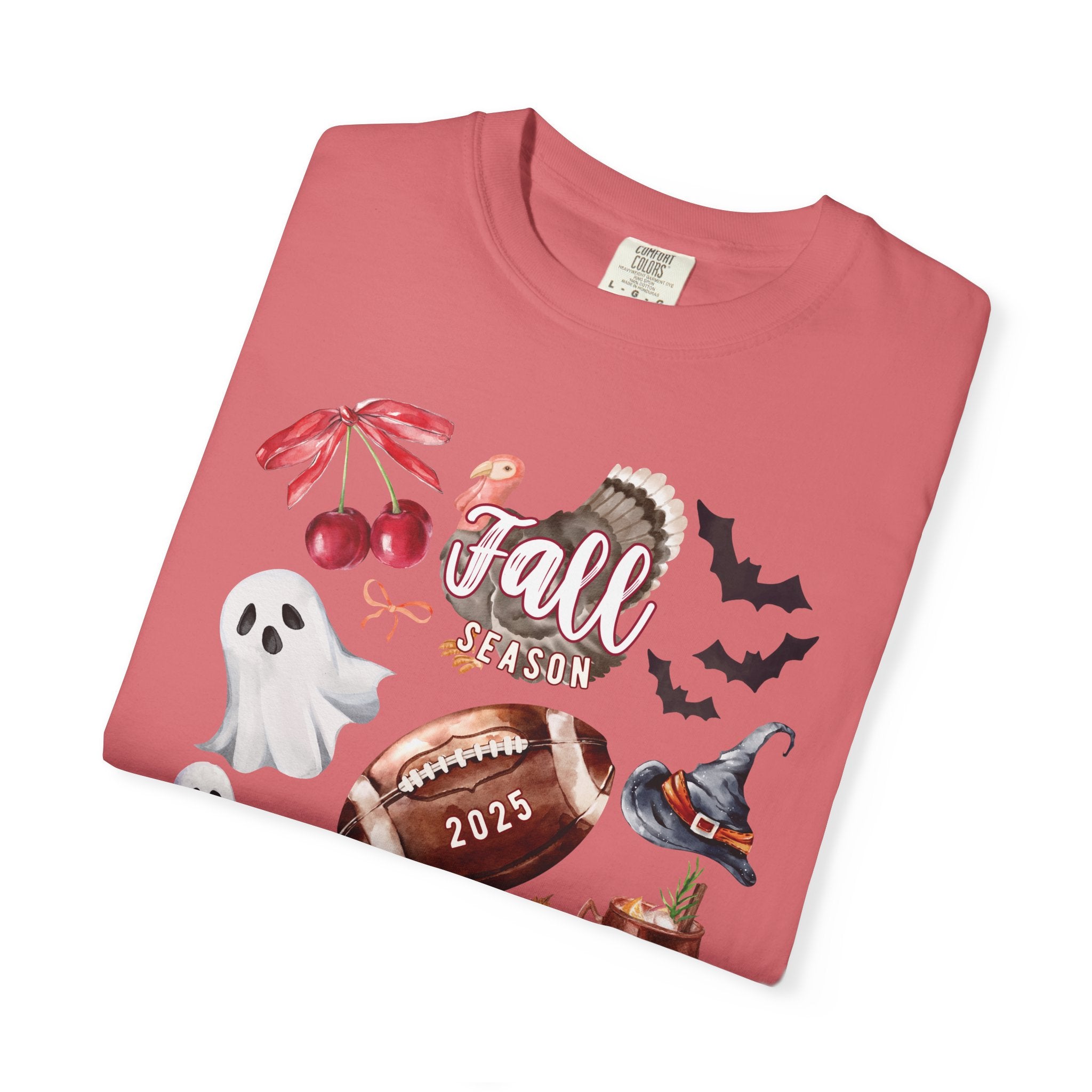 Fall-Themed Unisex Garment-Dyed T-Shirt, Autumn Tee, Halloween Shirt, Cozy Fall Apparel, Seasonal Fashion, Pumpkin Spice Tee