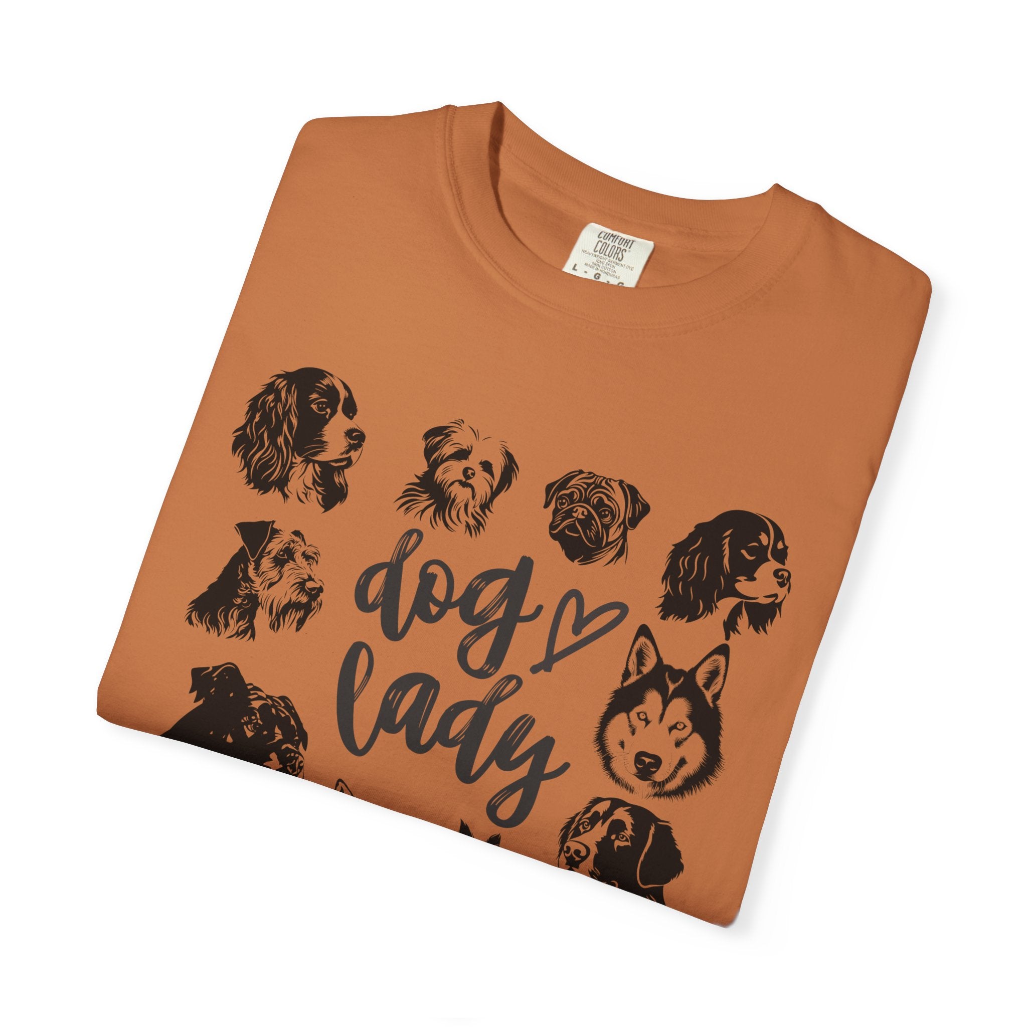 Dog Mom dog lady featuring different dog breeds vintage t-shirt