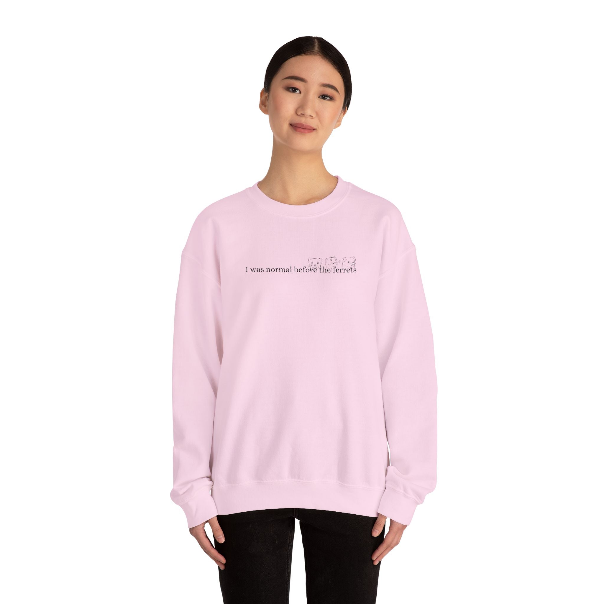 I was normal before the Ferrets embroidered sweatshirt