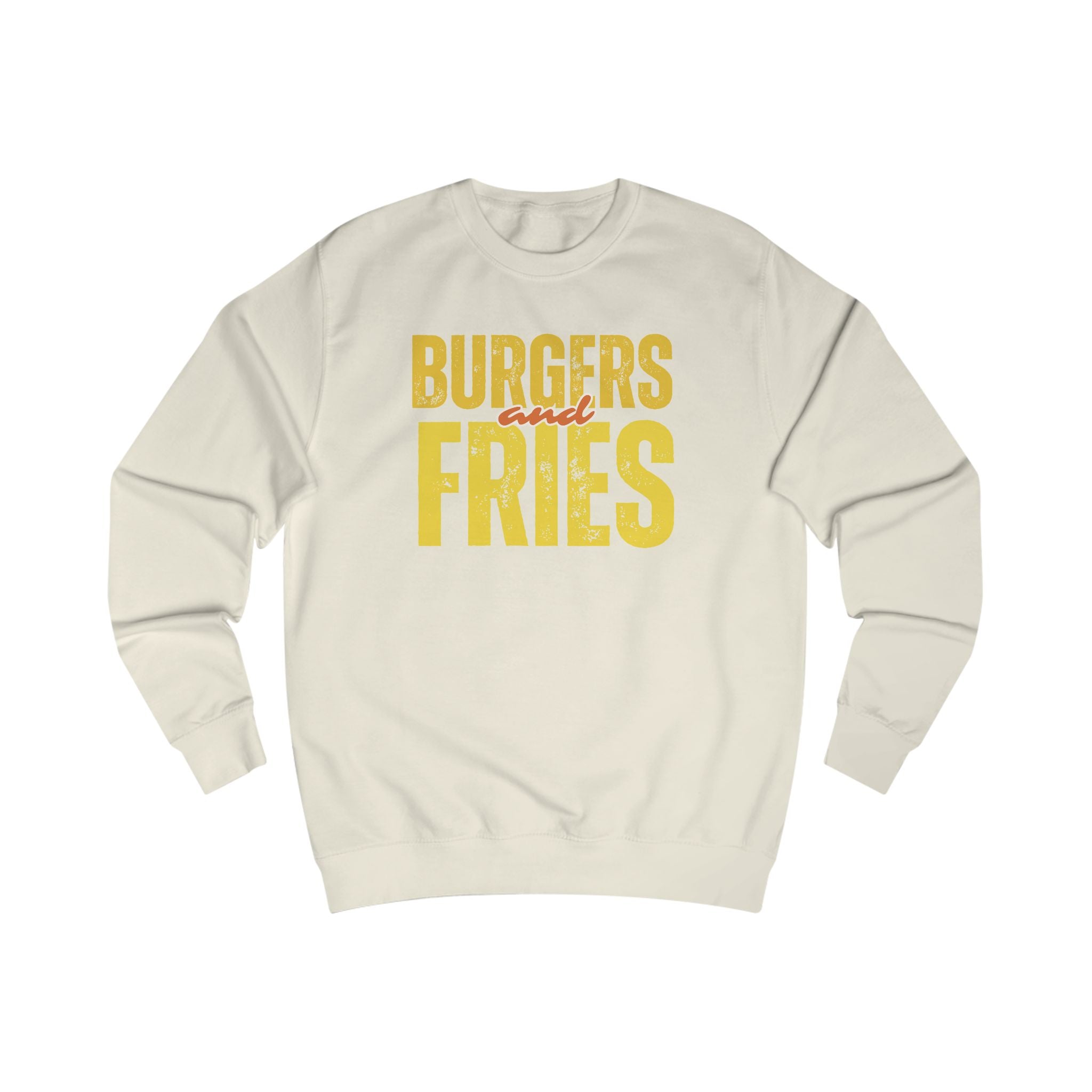 Burgers & Fries Sweatshirt, Funny Foodies Gift, Cozy Unisex Top, Casual Dining Apparel, Fast Food Lover Sweatshirt