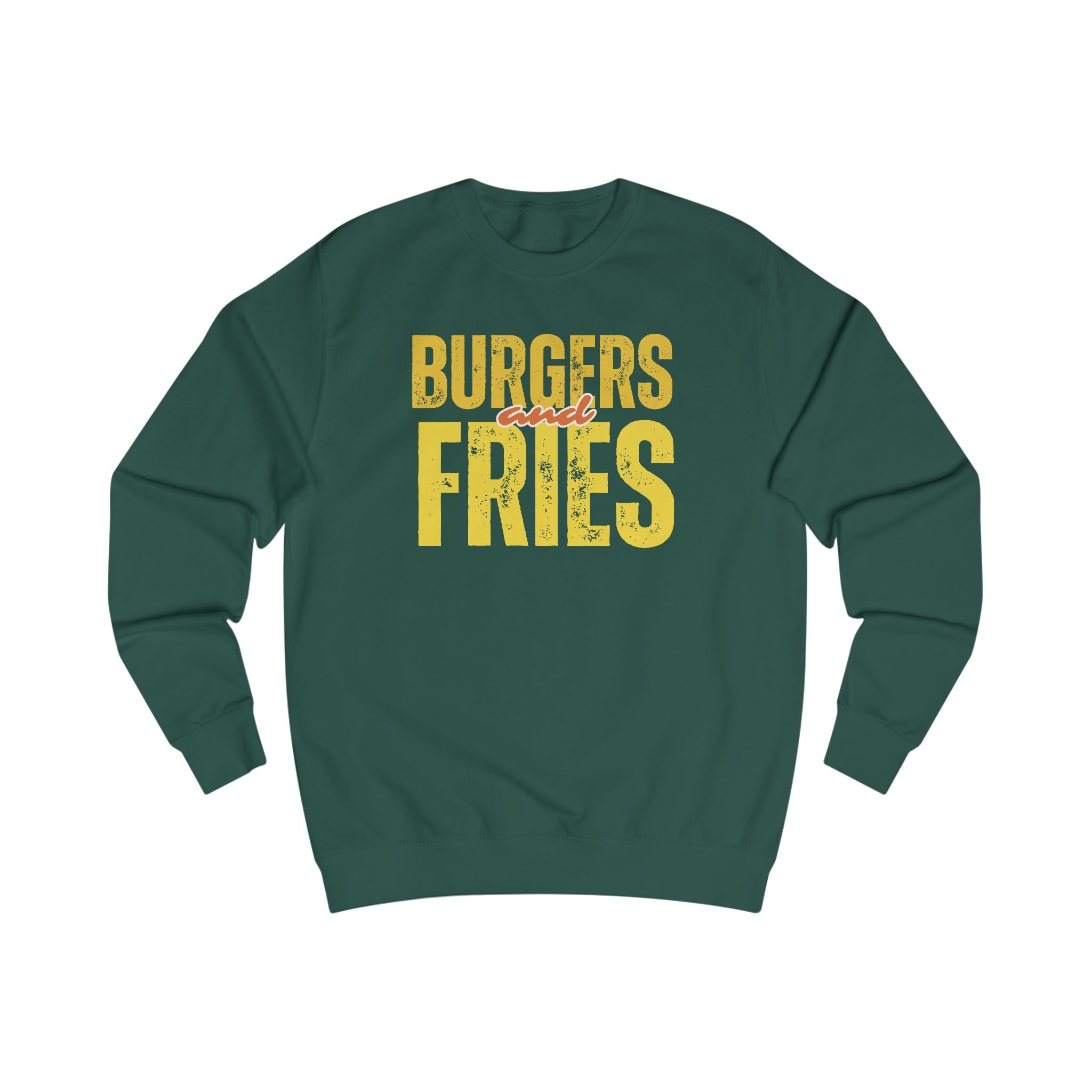 Burgers & Fries Sweatshirt, Funny Foodies Gift, Cozy Unisex Top, Casual Dining Apparel, Fast Food Lover Sweatshirt