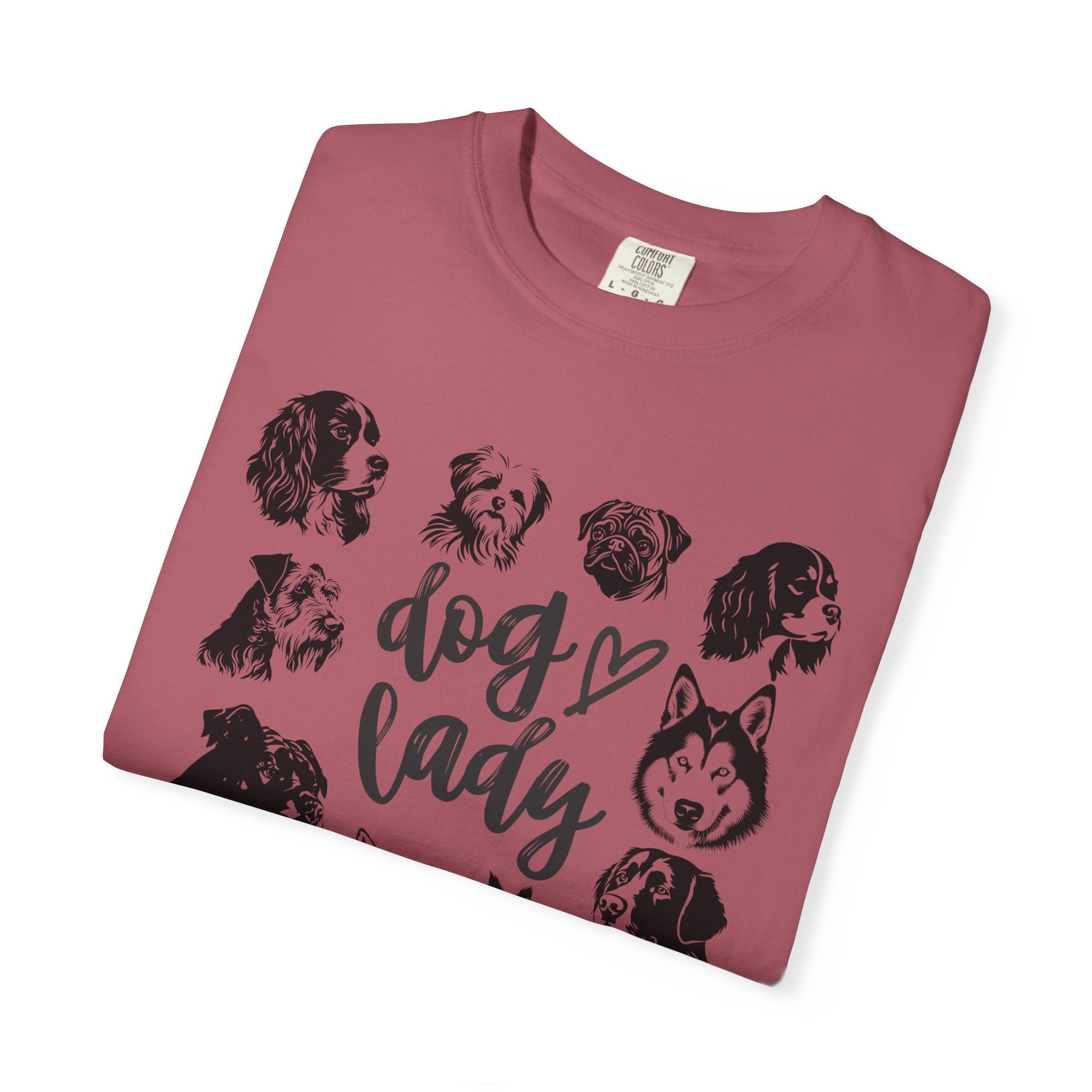 Dog Mom dog lady featuring different dog breeds vintage t-shirt