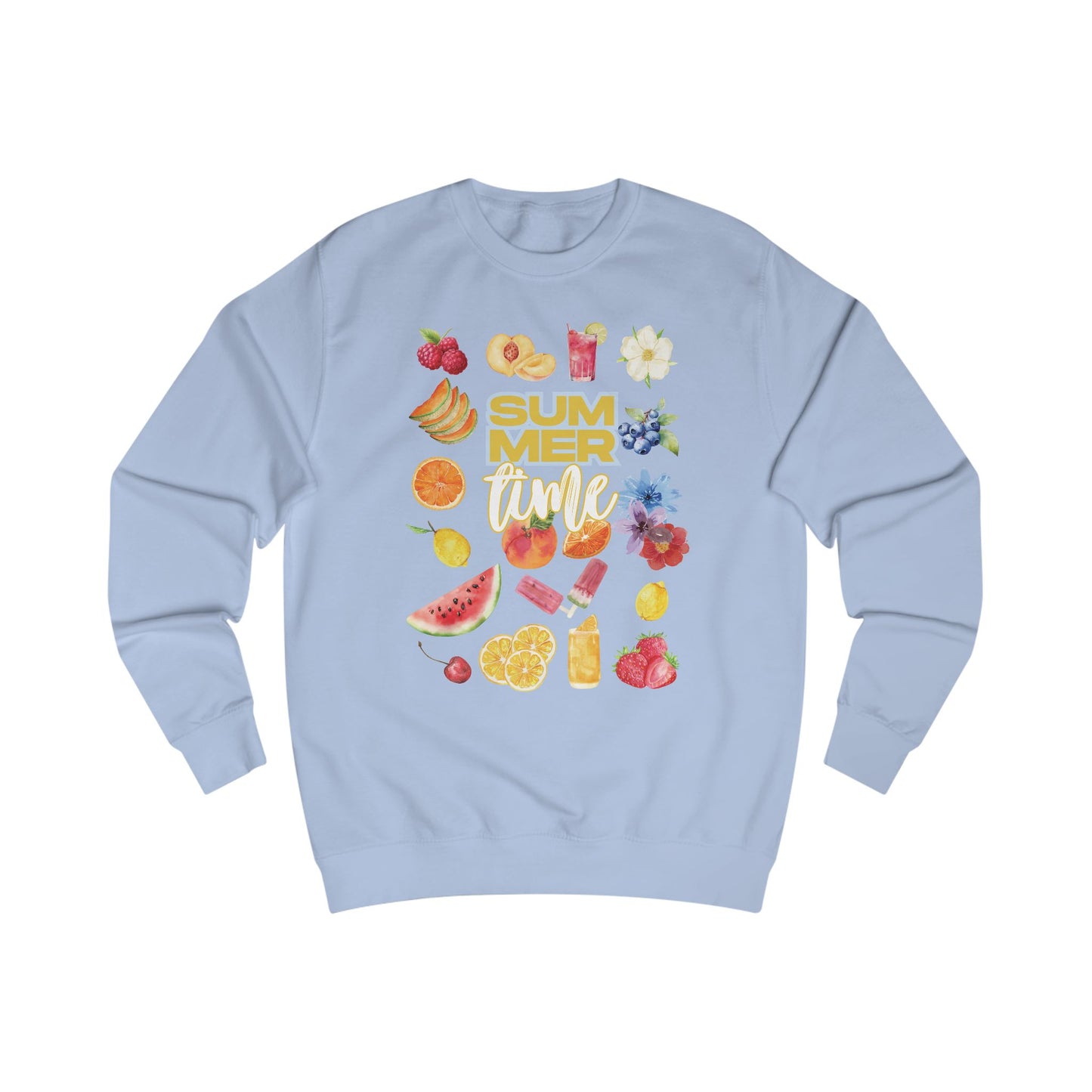 Summer Vibes Unisex Sweatshirt, Cozy Fruit Design Pullover, Perfect for Warm Days, Summer Party Gift, Trendy Fashion Statement