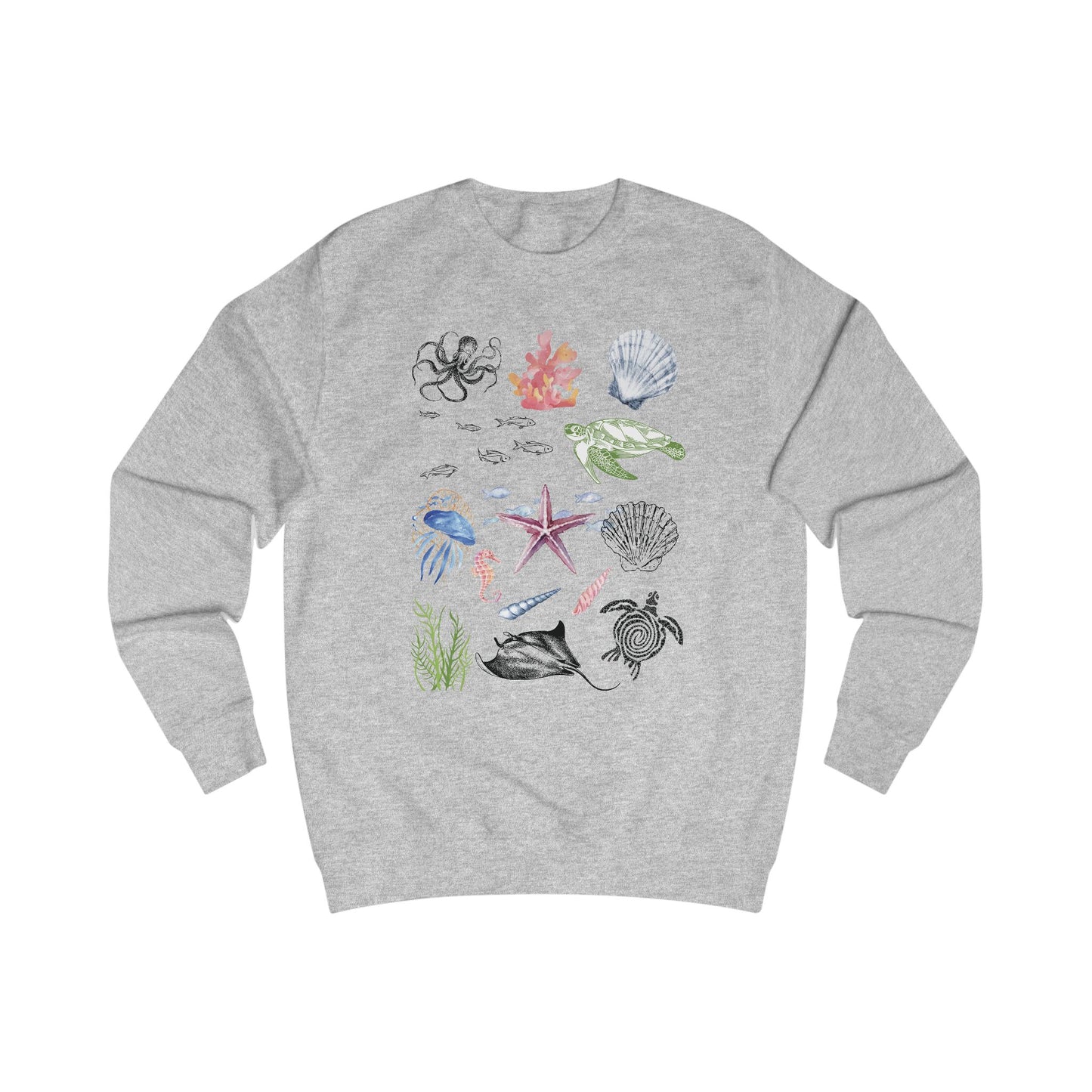 Ocean-Inspired Unisex Sweatshirt, Beach Lover Gift, Casual Wear, Nature Art Apparel, Nautical Sweatshirt