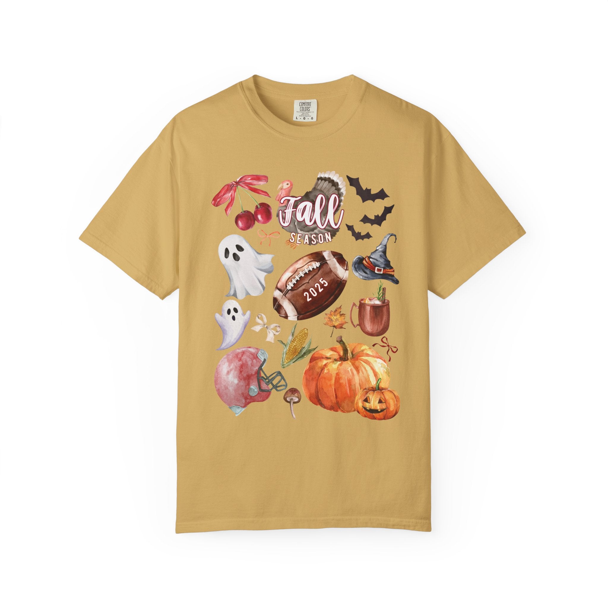 Fall-Themed Unisex Garment-Dyed T-Shirt, Autumn Tee, Halloween Shirt, Cozy Fall Apparel, Seasonal Fashion, Pumpkin Spice Tee